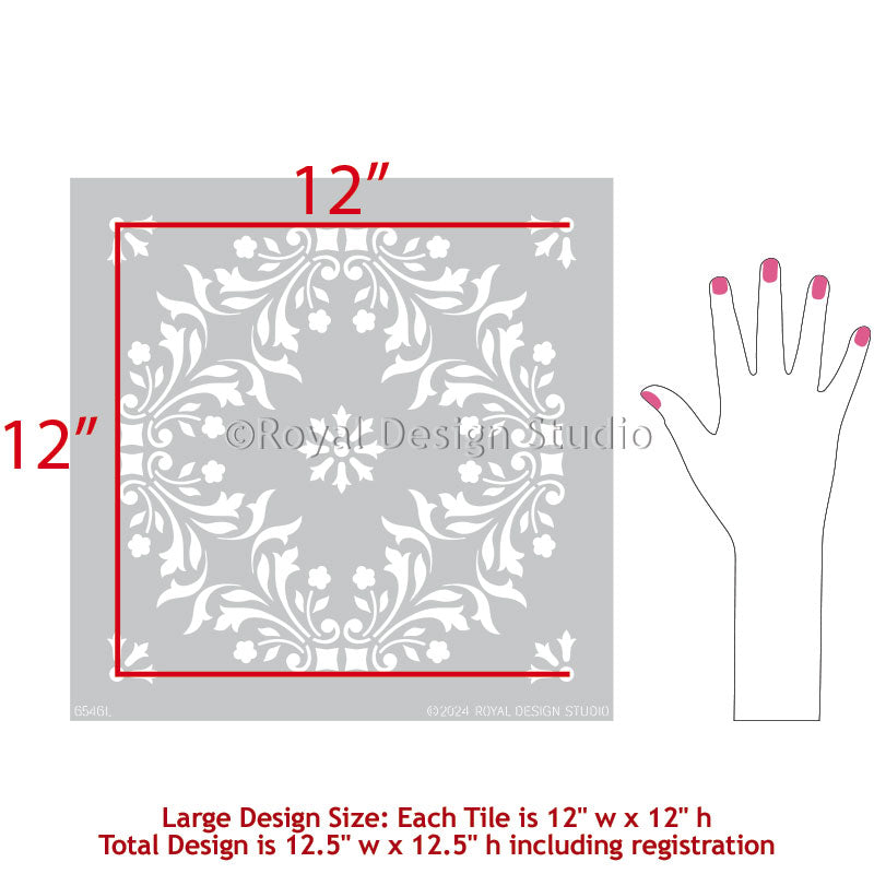 Sintra Tile Stencil - Reusable DIY Mosaic Tile Stencils for Home Decor, Bathroom & Kitchen Backsplash - Perfect for Crafts, Wall Art, and Floor Designs