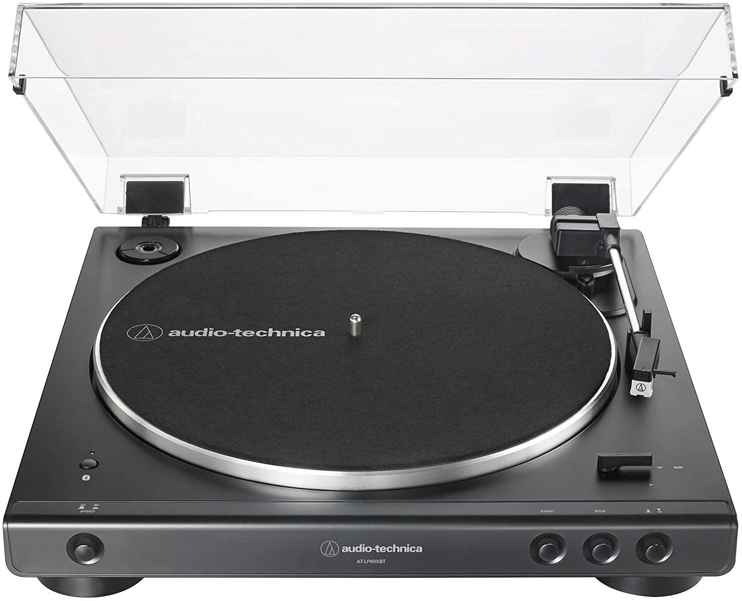 Audio Technica AT LP60XBT BK Bluetooth Wireless Fully Automatic Belt-Drive Turntable (Black) - Wireless Vinyl Record Player for Home, Office & DJ Use