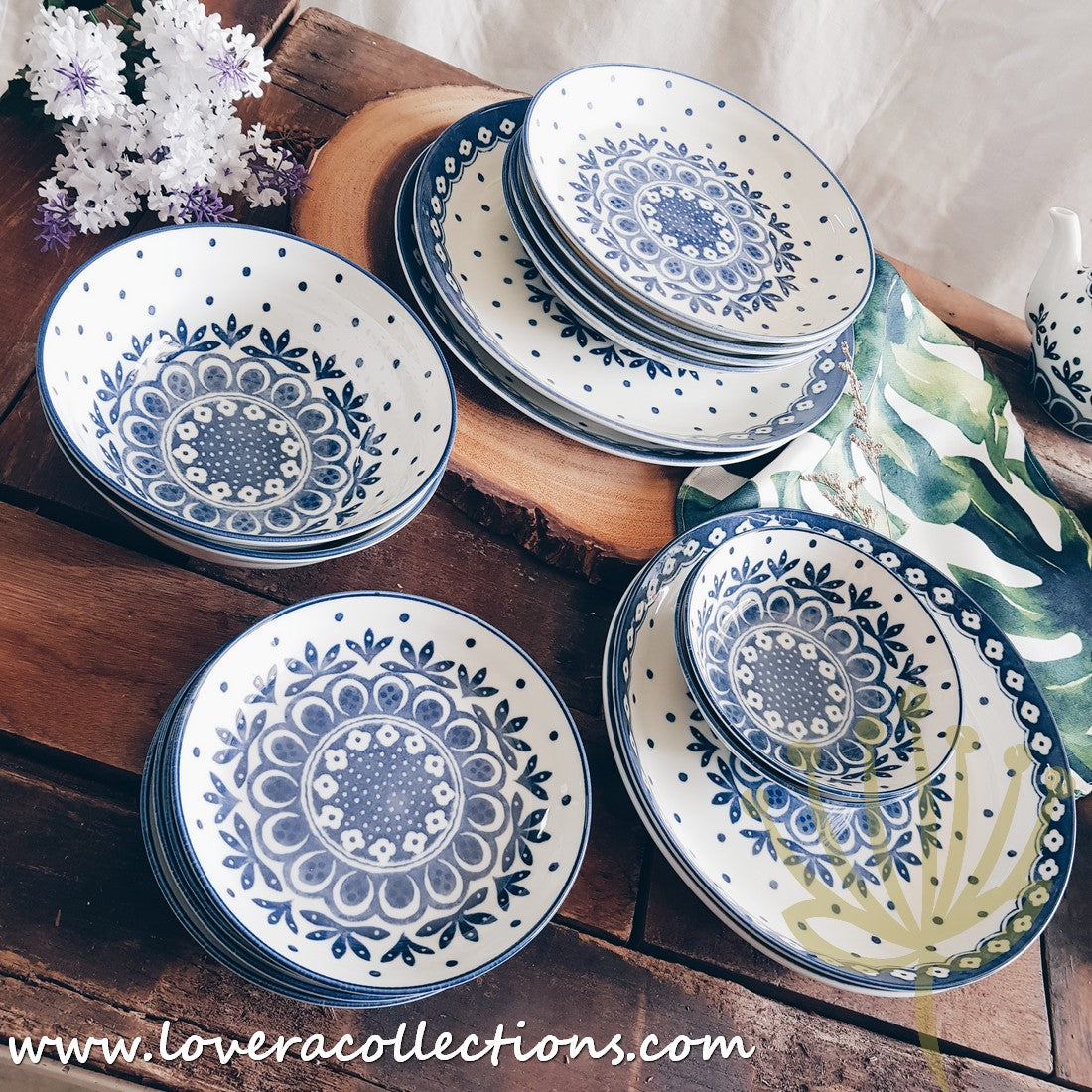 Awasaka Japan Blue and White Polka Dot Dessert Plates Set - 3 Piece Ceramic Bowls for Desserts, Snacks, Condiments | Elegant Tea Party, Japanese Dining, Home Decor
