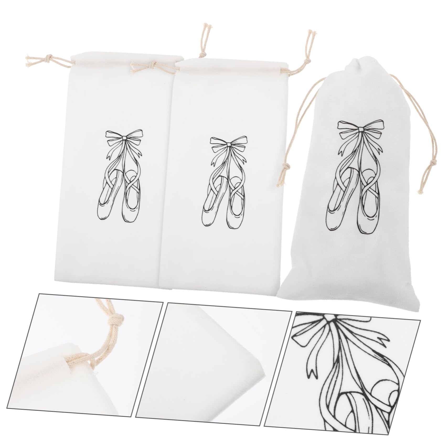 GAROZATION 9-Piece Ballet Shoe Storage Bag Set - Flannel Drawstring Dance Shoe Bags for Ballet, Pointe, Jazz & Dance Shoes - Perfect for Dance Classes, Recitals & Travel Organization