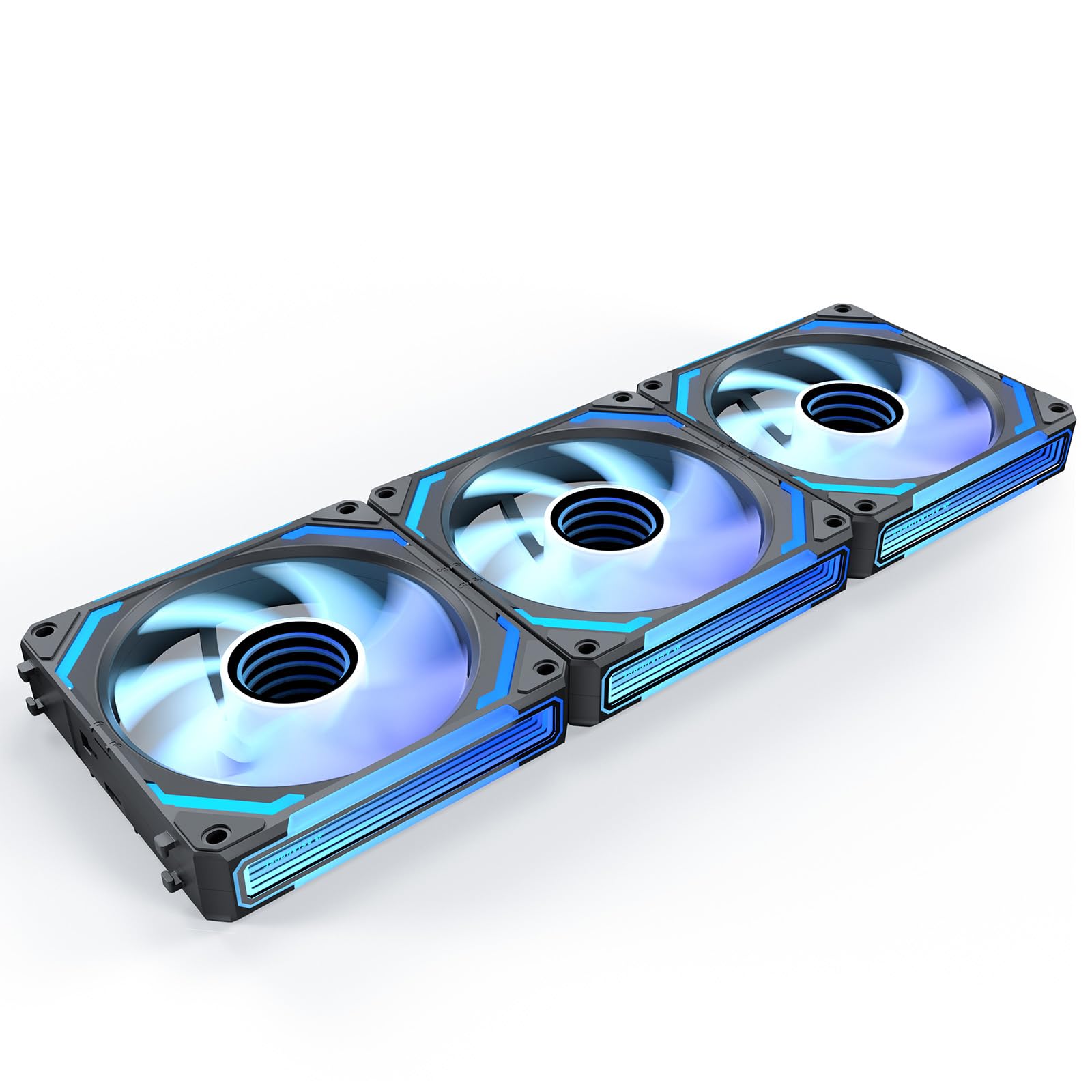 AsiaHorse COSMIQ 120mm RGB PC Case Fans - 5V 3-PIN ARGB PWM Daisy Chain Cooling Fans with Controller for Computer Cases, CPU Coolers & Liquid Cooling Systems (3-Pack, Black) - Perfect for Gaming PC Builds, Custom RGB Setups & High-Performance Cooling