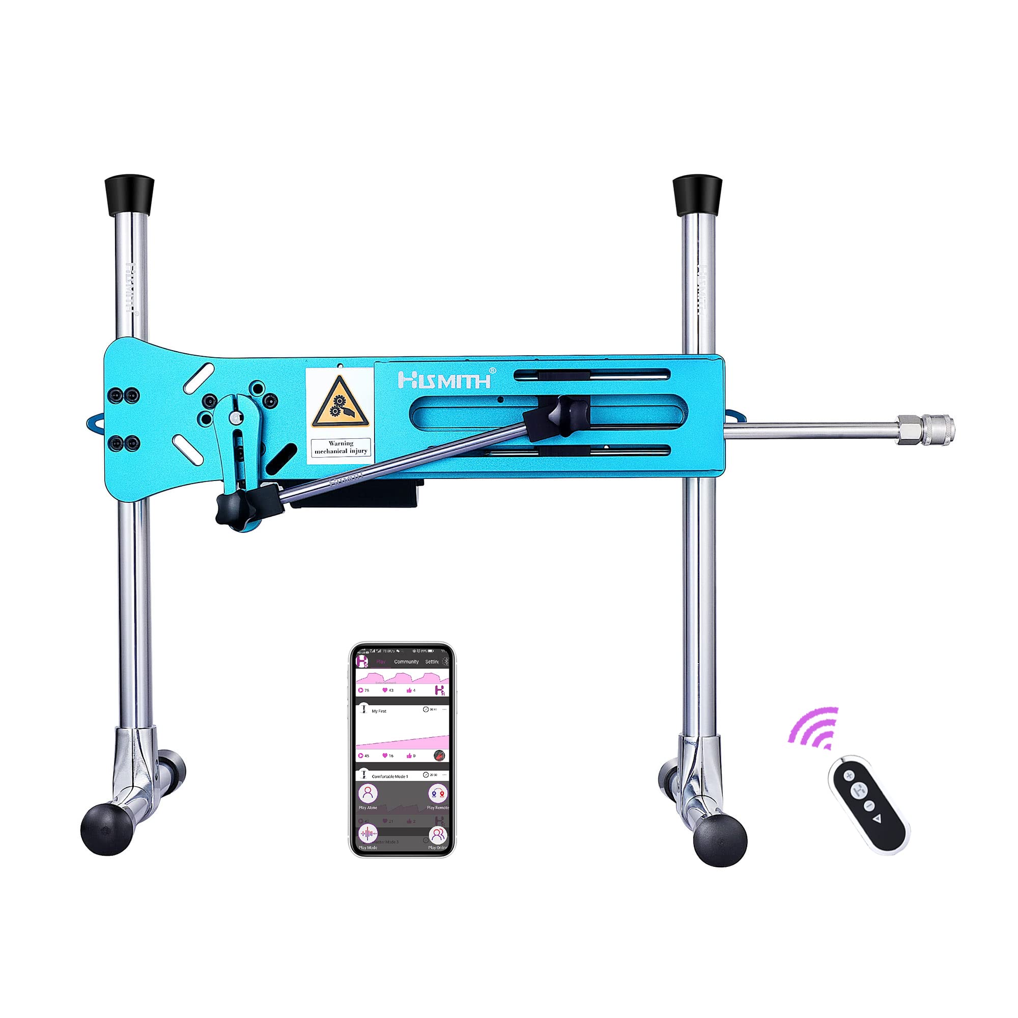 Hismith Premium Sex Machine with KlicLok System - APP Controlled Adult Toy for Couples & Solo Play (Venetian Blue) - Perfect for Home Use & Discreet Storage