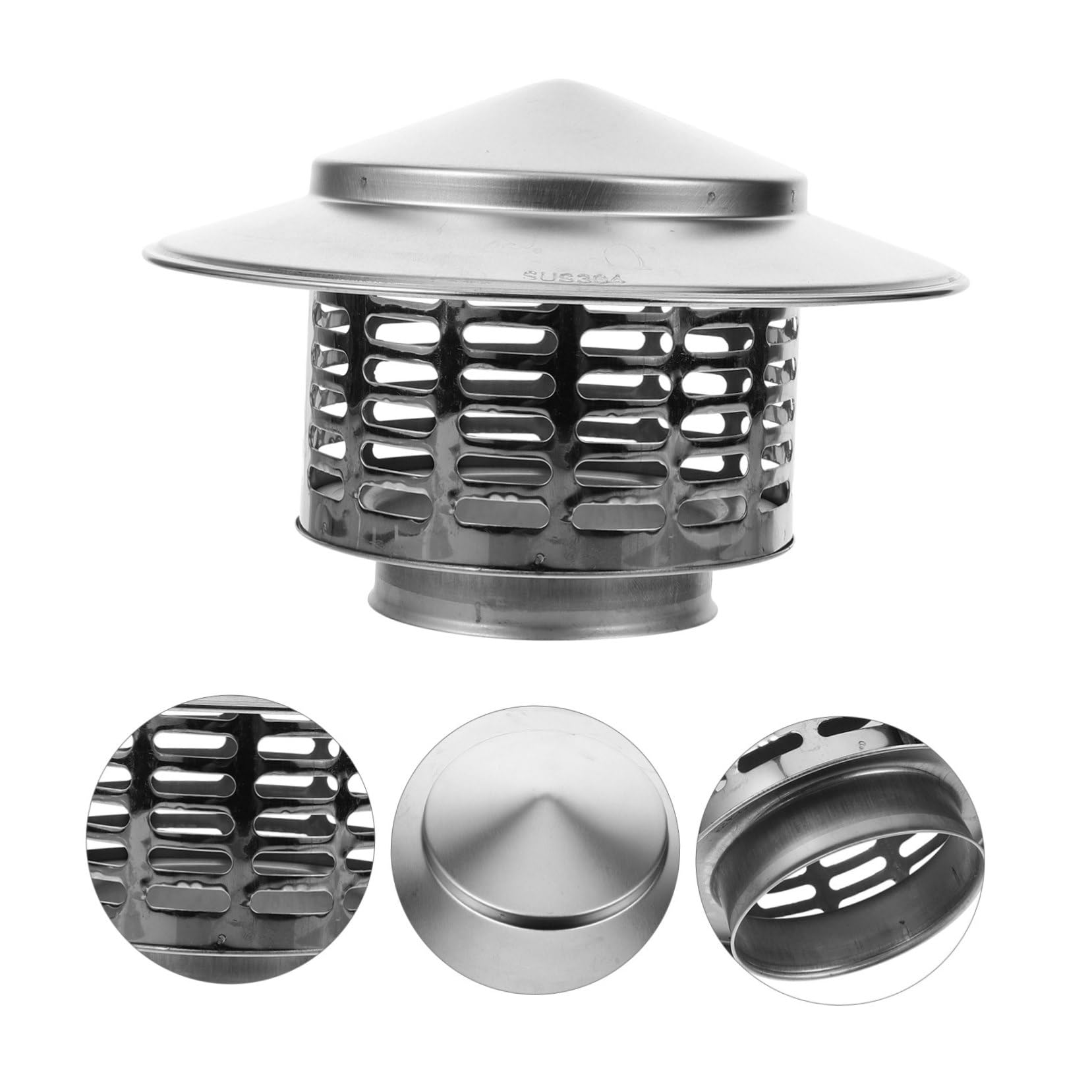 Stainless Steel Chimney Cap & Stove Pipe Topper - Weatherproof Chimney Vent Cover & Flue Cap for Wood Stove - Perfect for Fireplace Protection & Outdoor Use