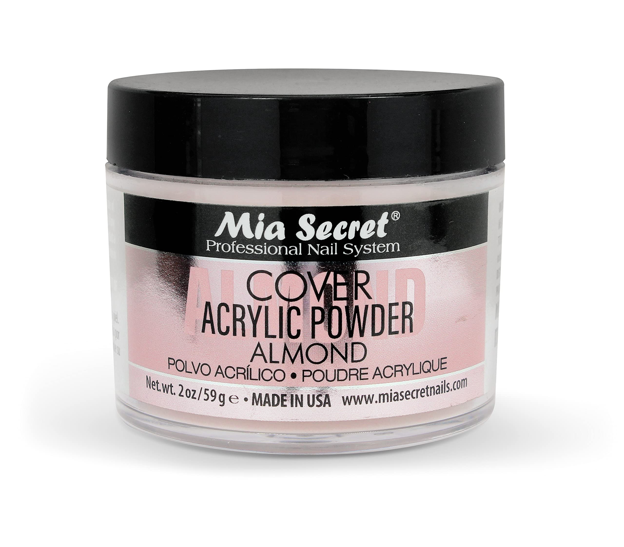 Mia Secret Acrylic Powder for Nails - 2oz Cover Almond Color - Professional Nail Extension & Manicure Kit - Perfect for Salon, Home DIY & Nail Art Designs