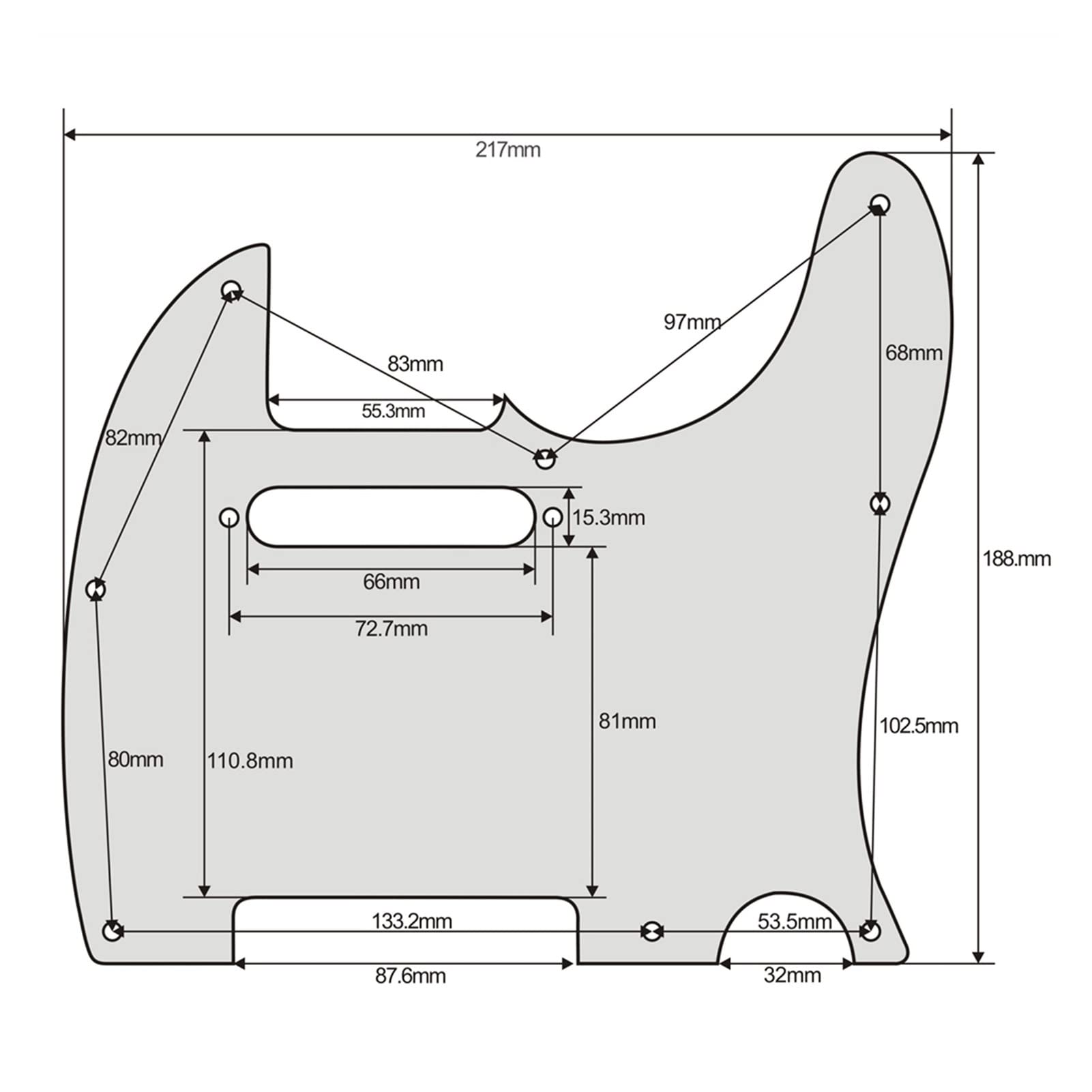 1PC Acrylic Shell Color Guitar Pickguard with Screws for TL Electric Guitar - Replacement Pick Guard (Blue Shell) | Perfect for DIY Guitar Upgrades & Customization