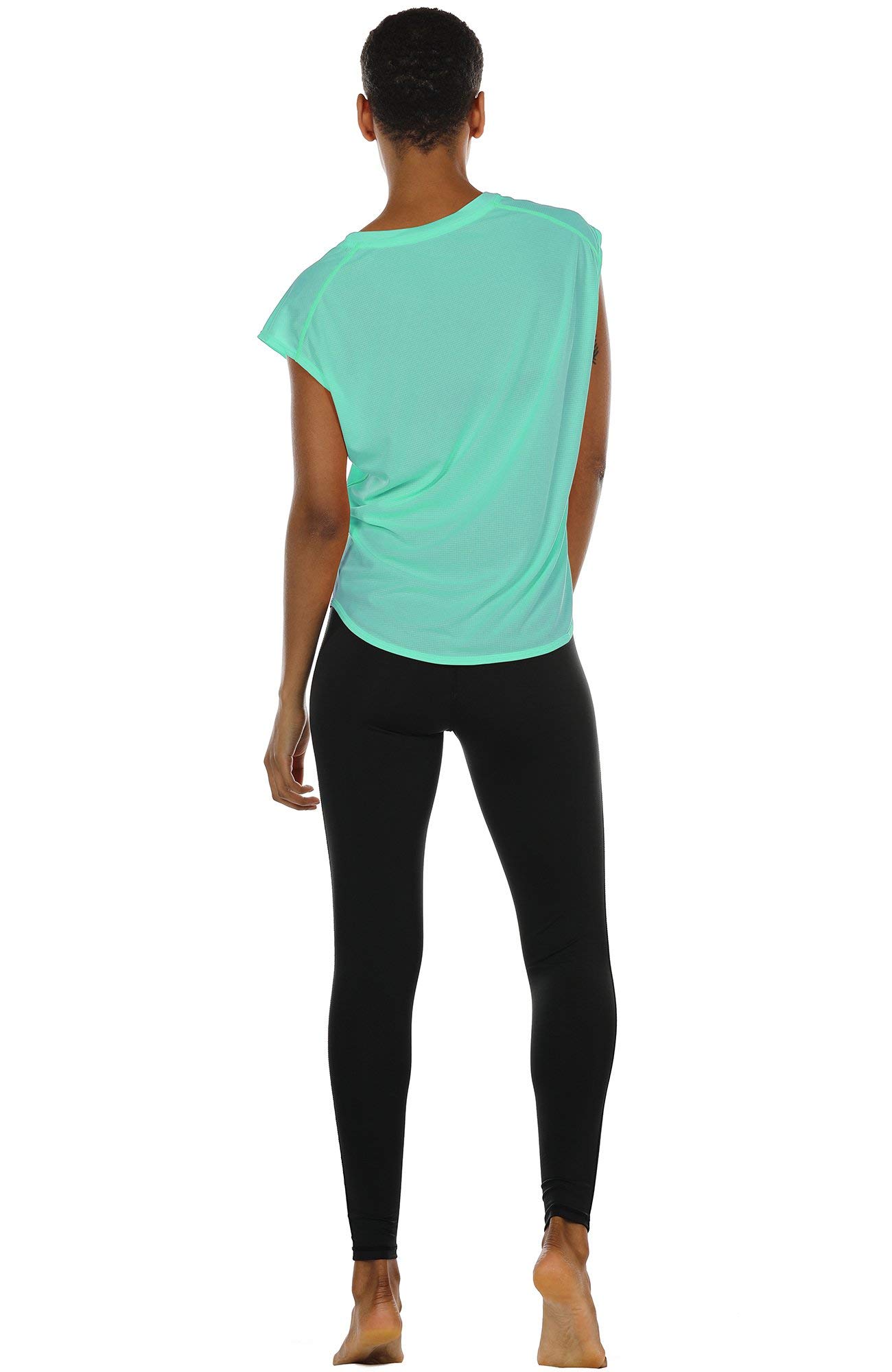 Icyzone Women's Workout T-Shirt - Breathable Gym Yoga Running Exercise Top with Cap Sleeves | Perfect for Fitness Training, Yoga Sessions & Active Lifestyle