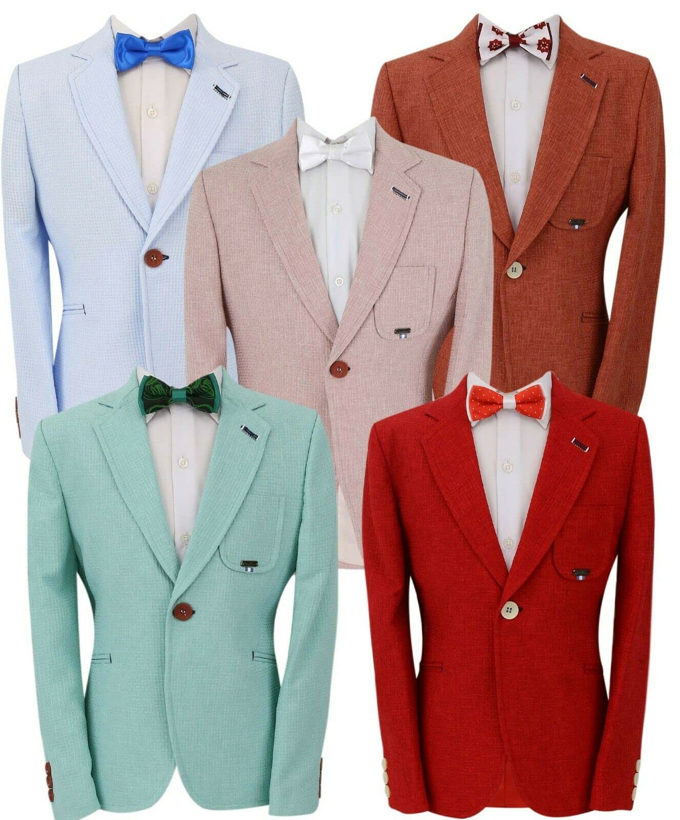 Boys' Slim Fit Twill Blazer Jacket - Single Breasted Formal & Smart Casual Suit for School, Weddings & Special Occasions