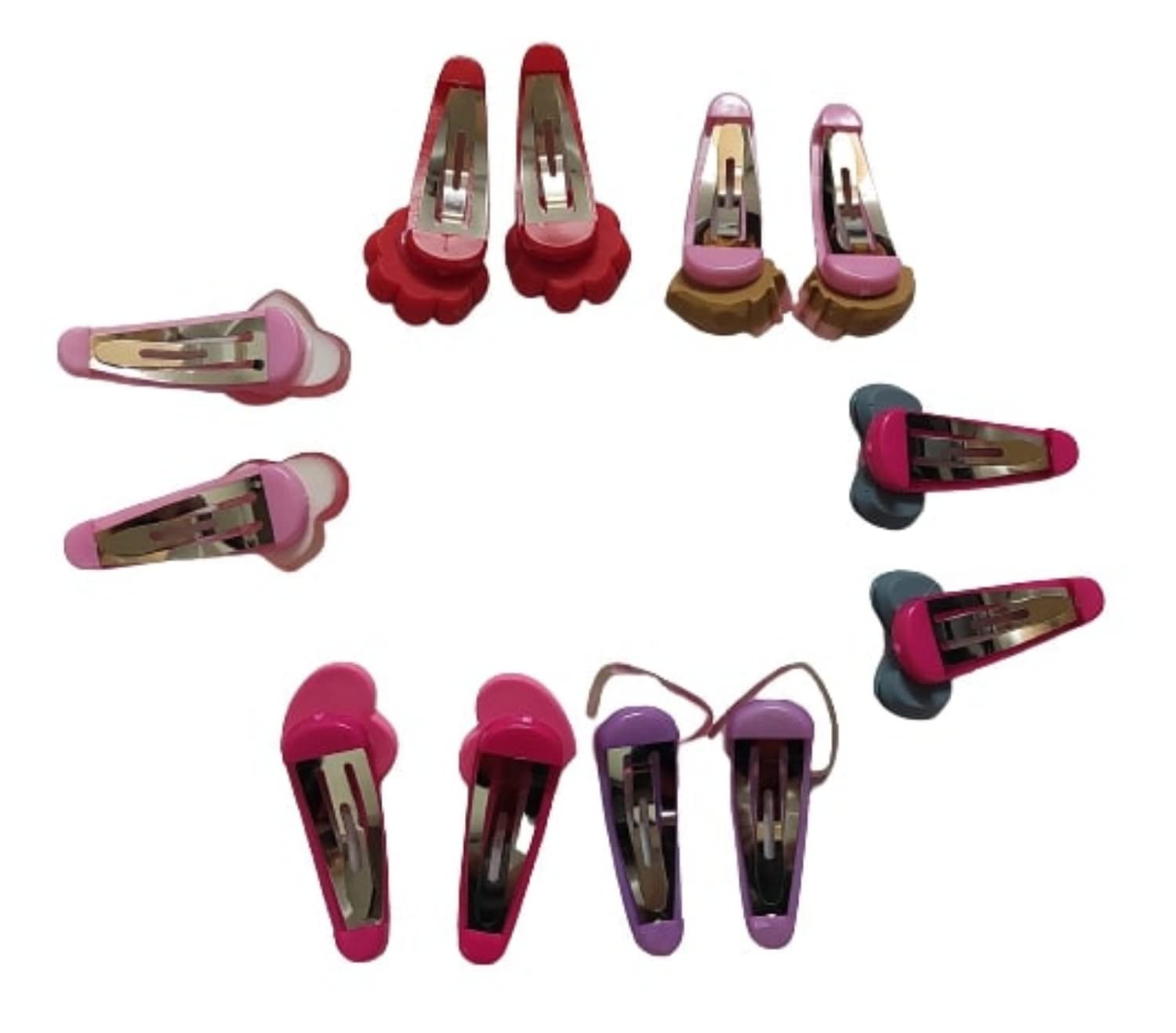 New Jain Traders - 12 Pack Multicolor Tic-Tac Hair Clips for Girls & Kids - Perfect for School, Parties & Daily Hair Styling