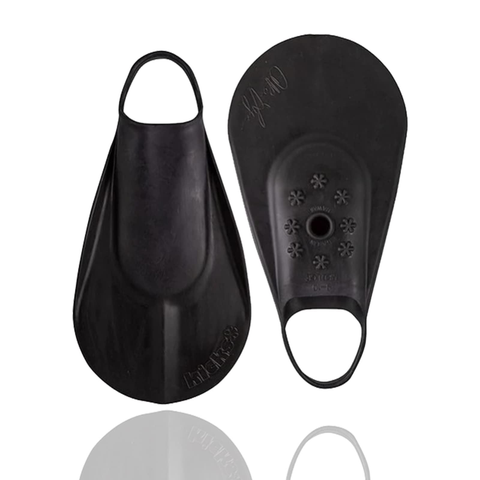 Kicks Swim Fins for Adults - Black Swimming Fins for Snorkeling, Scuba Diving & Pool Training | Comfortable & Durable Water Sports Gear