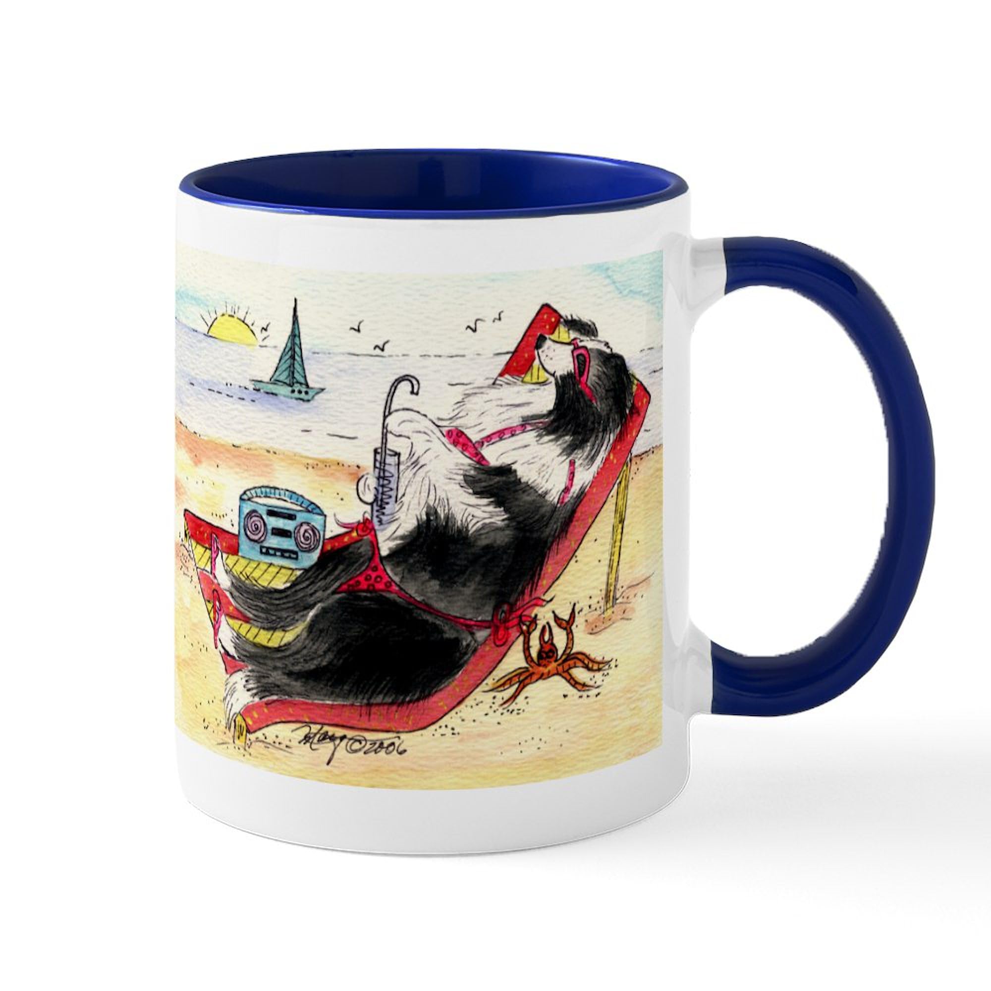 Border Collie Dog Lovers Ceramic Coffee Mug 11 oz (325 ml) - Perfect for Tea, Hot Chocolate & Office Gifts