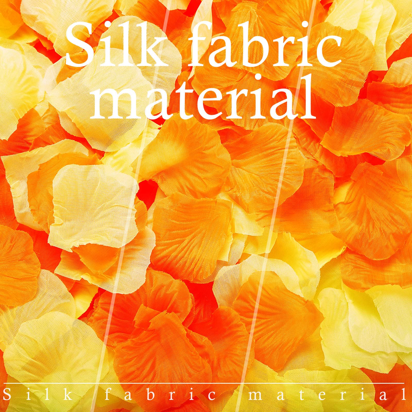 2000 Pcs Orange Yellow Silk Rose Petals - Fake Flower Petals for Wedding Decor, Bridal Shower, Romantic Night & Party Decorations | Perfect for Aisle Scattering, Table Centerpieces, Photo Backdrops