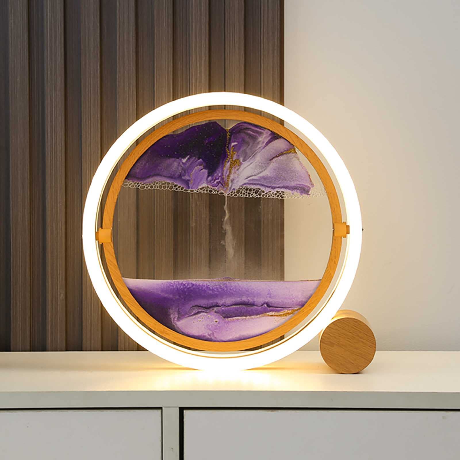 3D Moving Sand Art Hourglass - 36cm 360° Rotatable Liquid Motion Decoration for Home & Office | Creative Tabletop Decor for Living Room, Bedroom, Desk & Gift Giving