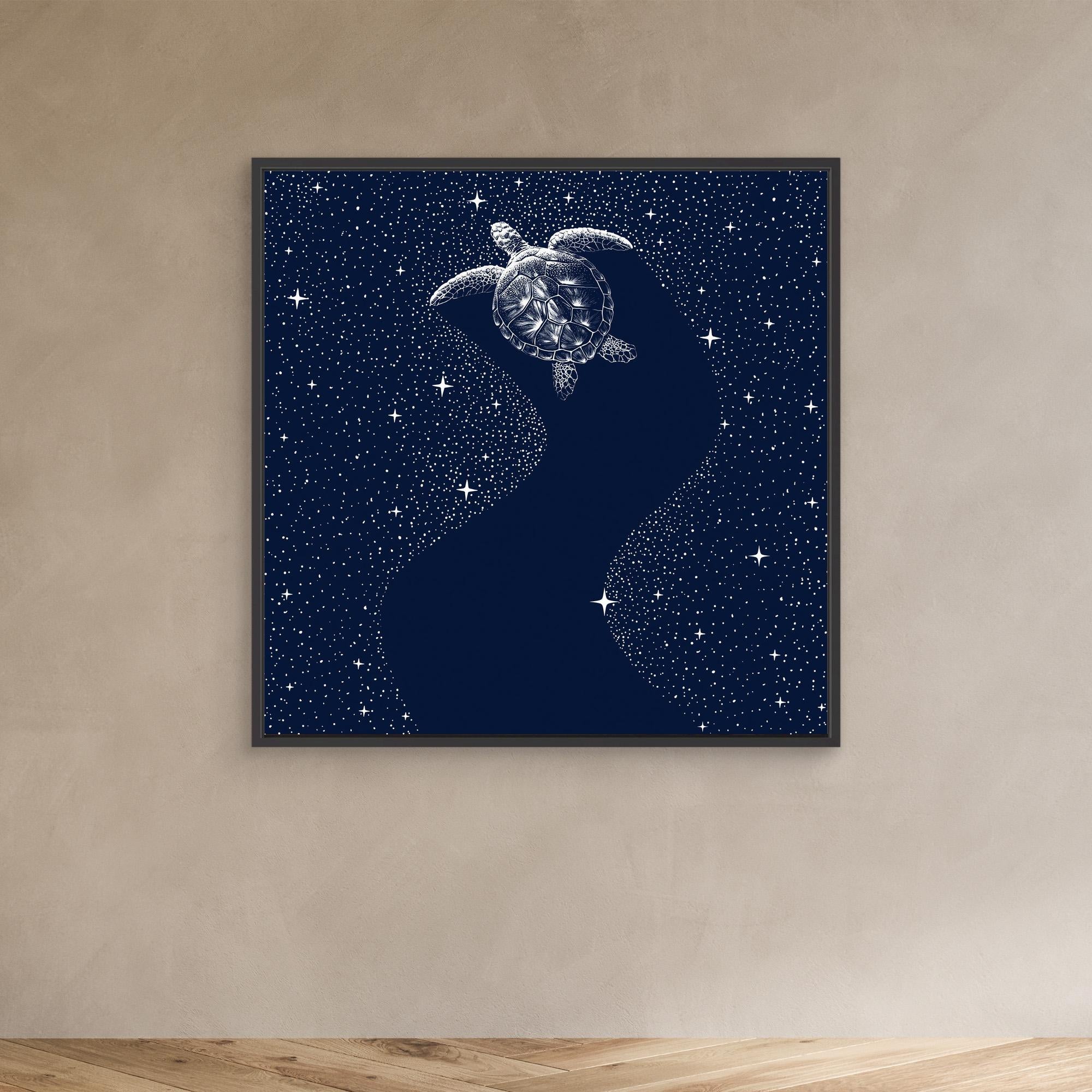 Starry Turtle Canvas Print by Alirıza Çakir - Stunning Wall Art for Living Room, Bedroom & Office Decor