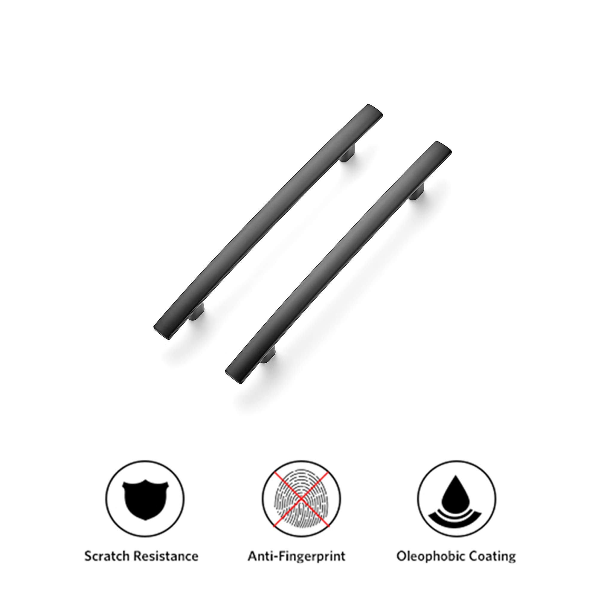 Ravinte 25 Pack 7-1/4 Inch Curved Cabinet Pulls - Matte Black Kitchen Drawer Handles - 7.25