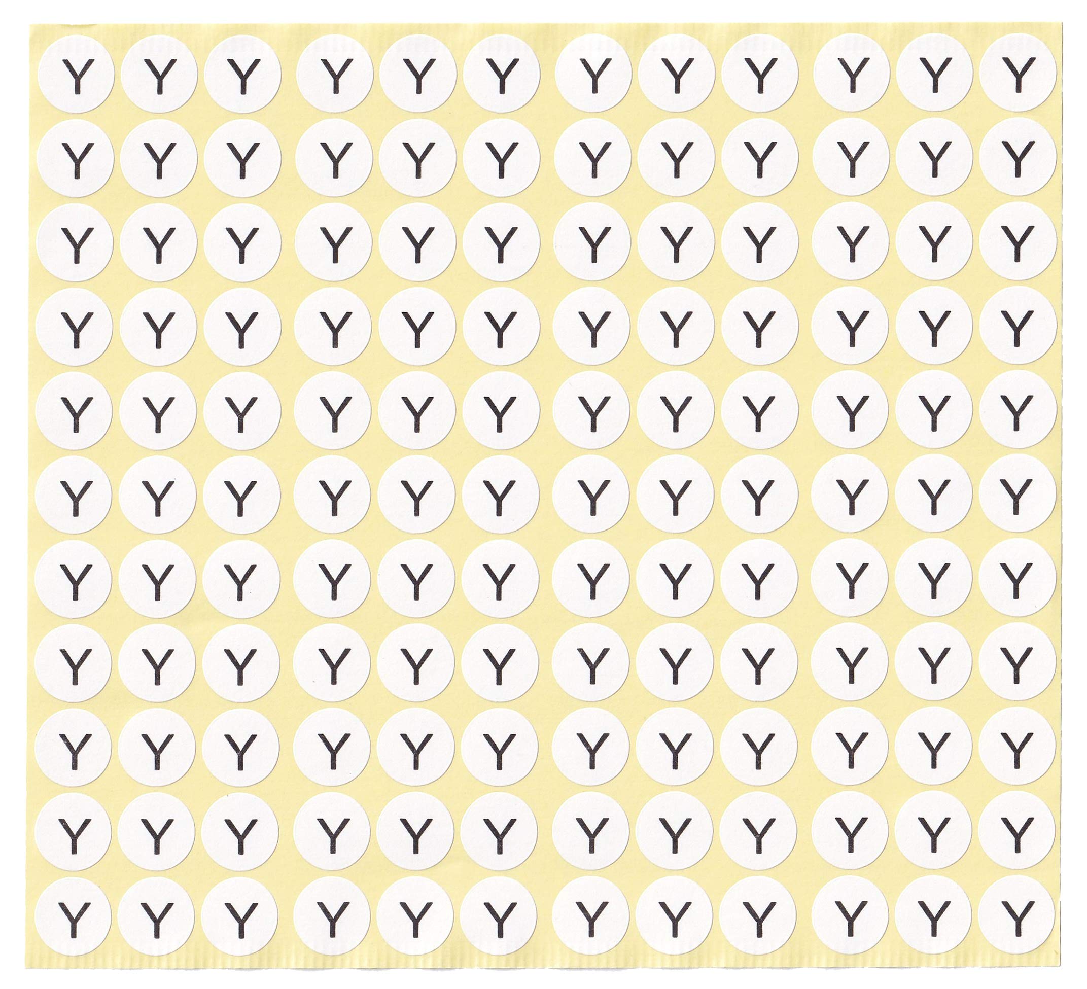 DealzEpic - Letter Y Alphabet Stickers - 15 Sheets Small Round Self-Adhesive Paper Labels for Scrapbooking, DIY Crafts & Organizing