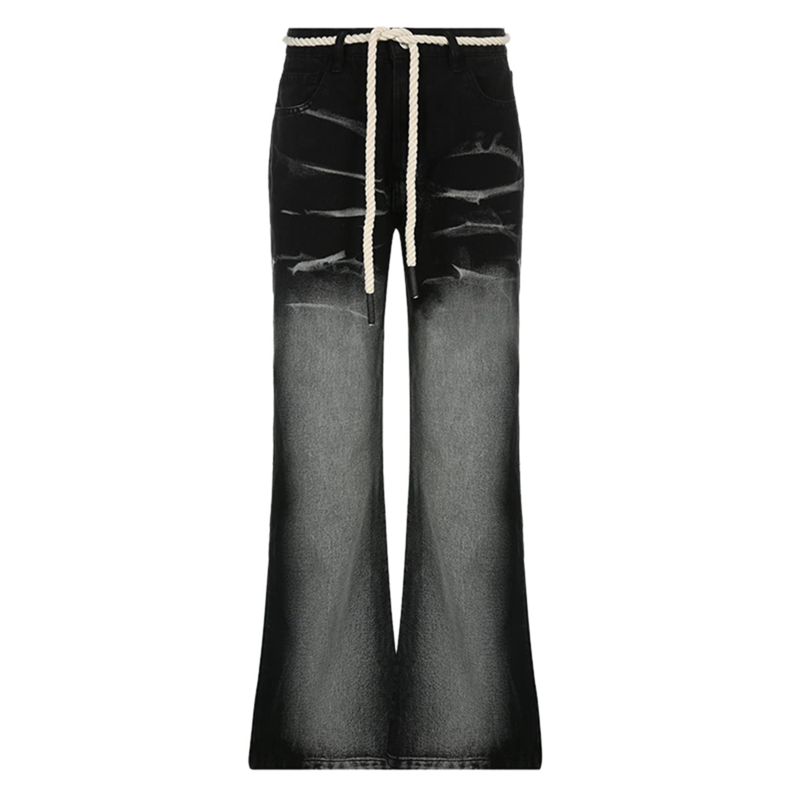 Goth Women's Jeans with Pockets - Wide Leg, Low Rise, Straight & Skinny Fit for Street Style | Perfect for Casual Wear, Night Out & Alternative Fashion
