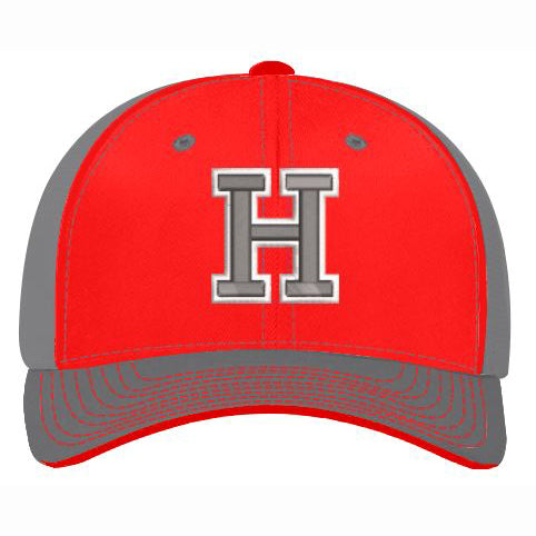 Pacific Headwear Holly Red/Graphite Flex Fit Hat 404M RDGR - Adjustable Baseball Cap for Men & Women - Perfect for Outdoor Sports, Hiking, Running & Casual Wear