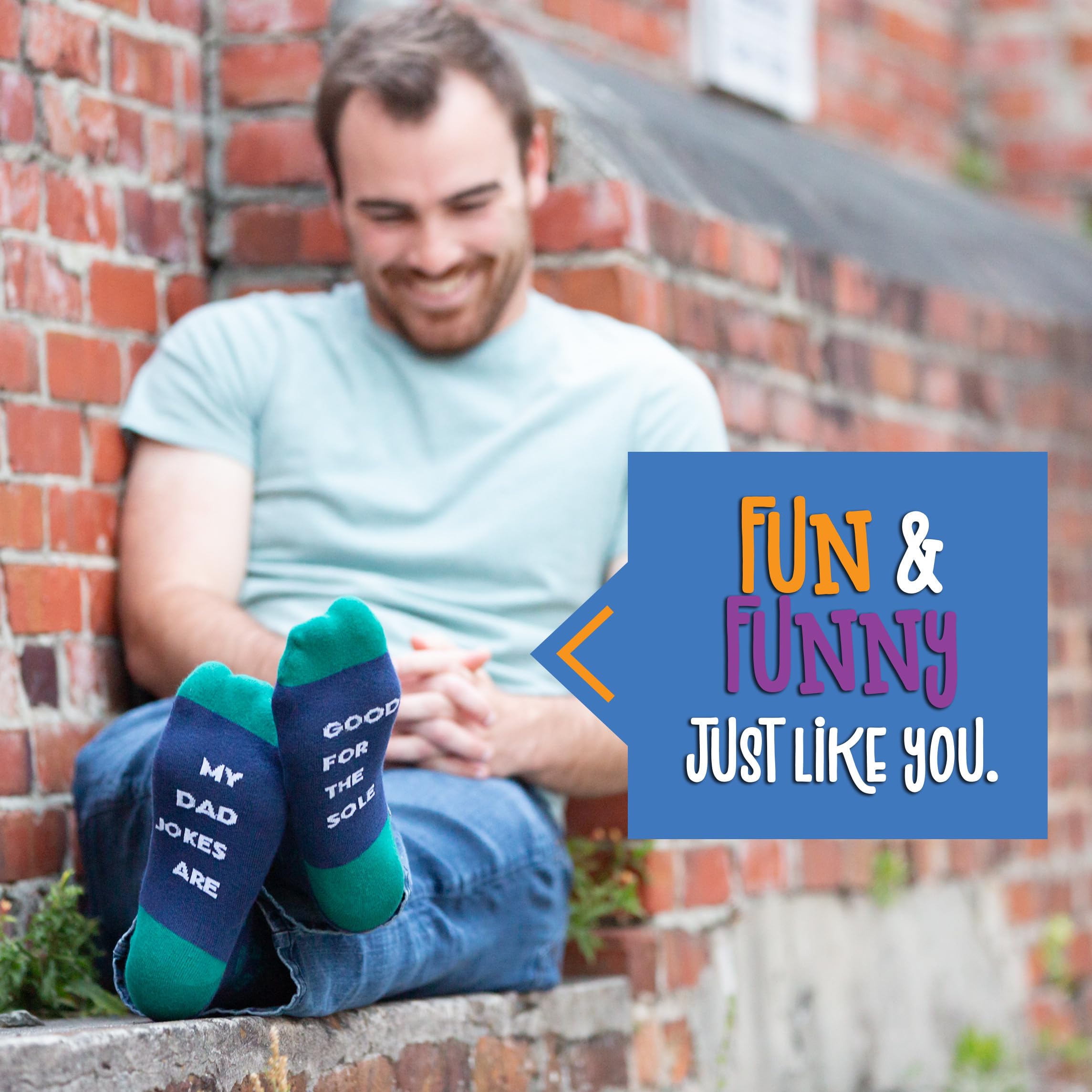Funny Socks for Men - Novelty Dress Socks with Dad Jokes | Perfect Gifts for Dad from Daughter, Groomsmen Gifts & Unique Socks for Men | Great for Weddings, Father's Day & Office Humor
