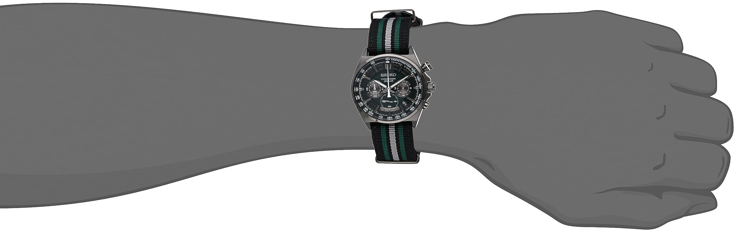 Seiko SSB411P1 Unisex Analog Quartz Watch with Nylon Strap - Water Resistant, Casual & Outdoor Wear for Men and Women