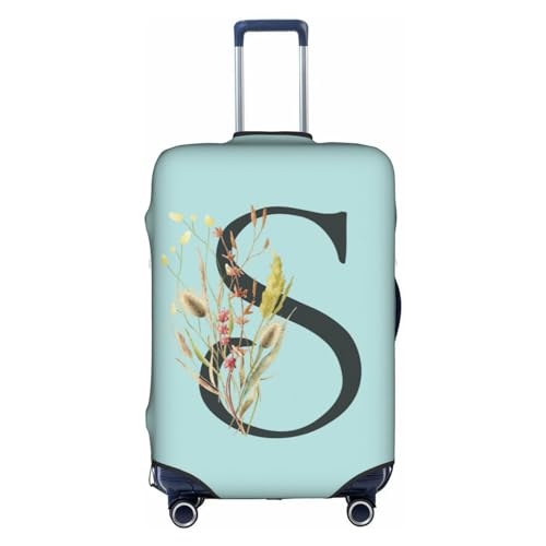 Black Letter S Boho Floral Flowers Leaves