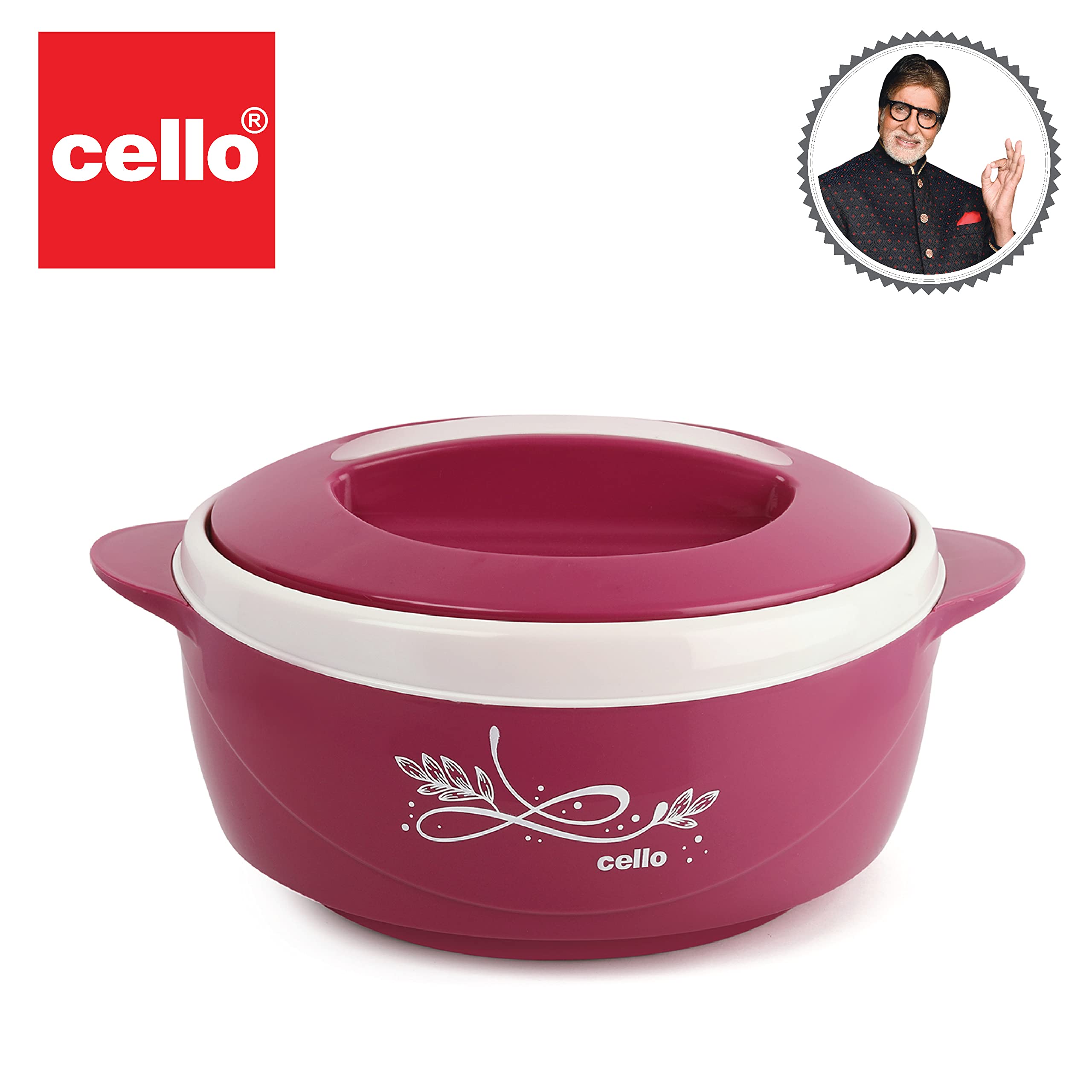 Premium CELLO Sapphire Insulated Stainless Steel Casserole for Roti & Chapati - 1500ml Hot Box with Lid | Thermal Food Container for Kitchen & Home | Keeps Food Hot/Cold Longer | Perfect for Picnics, Office Lunch & Meal Prep (Pink)