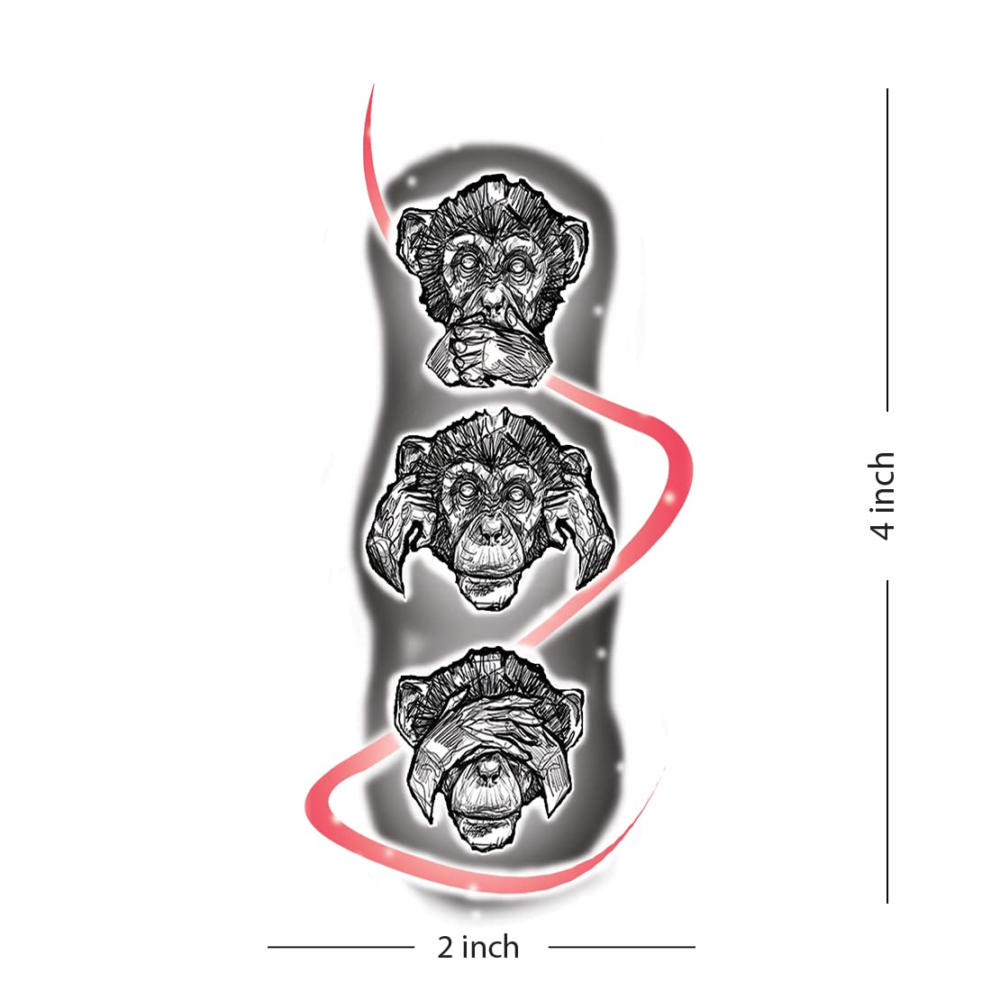 Waterproof Monkey Temporary Tattoos for Kids - Fun Animal Fake Tattoos for Boys & Girls - Perfect for Birthday Parties, Halloween Costumes & Summer Activities