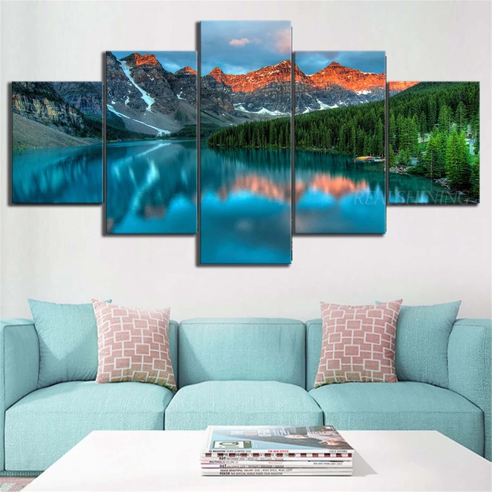 5 Sets Diamond Painting Kits for Adults - Moraine Lake Landscape Full Drill DIY Diamond Art, Cross Stitch Embroidery Canvas Craft for Home Decor, Wall Art, Bedroom Decoration, Gift Ideas | Relaxing Hobby, Stress Relief, Creative Home Decor Project