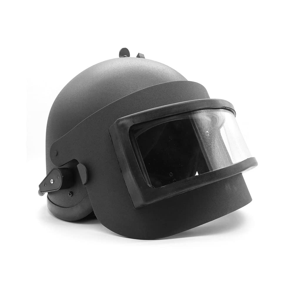 Russian Altyn Helmet Replica - FSB MVD Spetsnaz Tactical Steel Visor Helmet with Dummy Radio - Black Edition | Military Cosplay, Airsoft Gear & Special Forces Costume Accessory