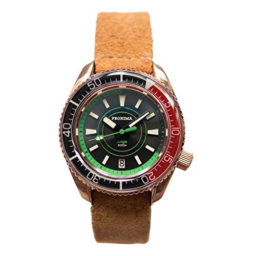 Proxima Men's Automatic Diving Watch - Bronze Self-Winding Mechanical Wristwatch with 30 Bar Water Resistance, C3 Super Luminous & Sapphire Crystal | Perfect for Scuba Diving, Snorkeling, and Luxury Everyday Wear