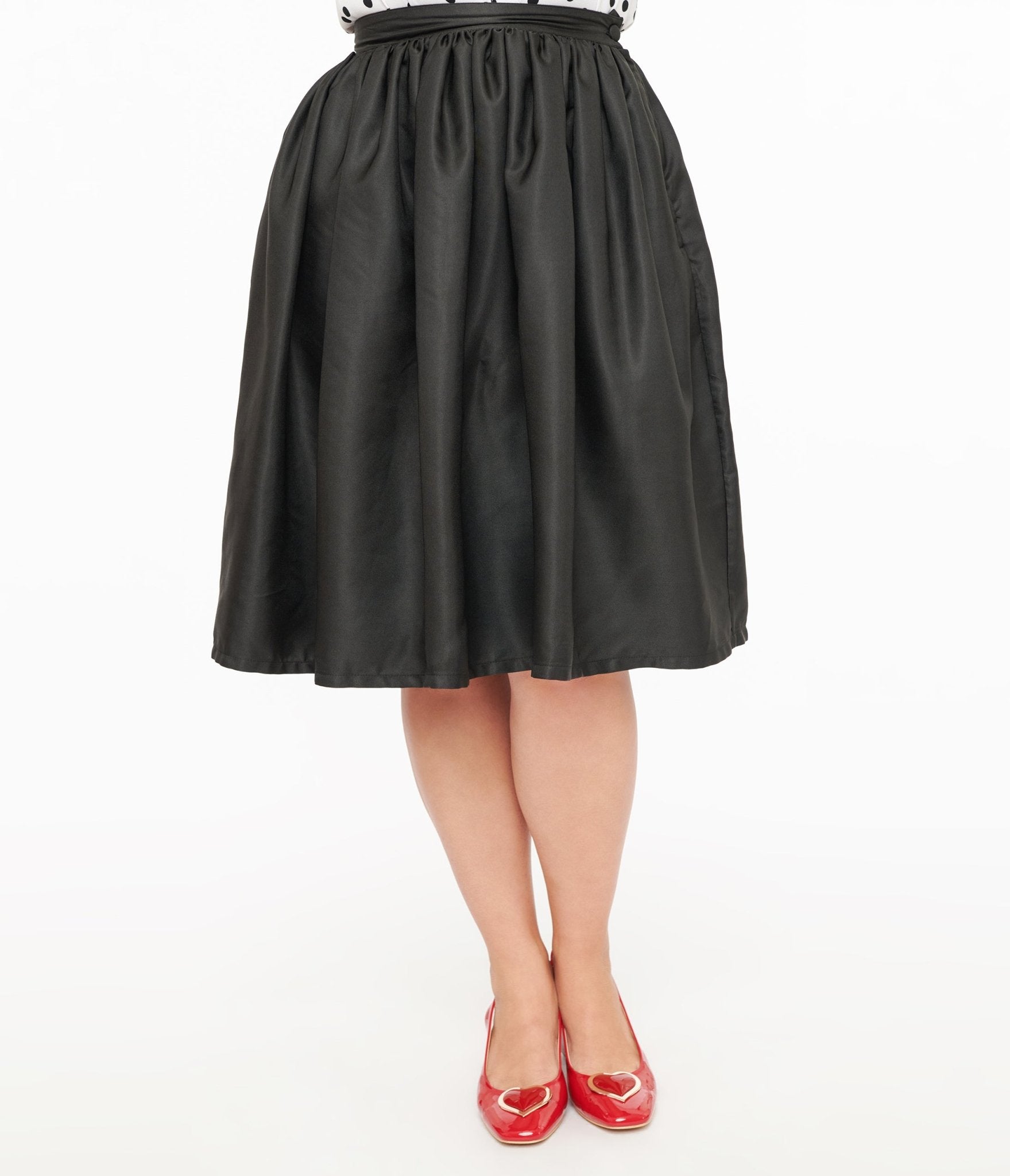 Vintage 1950s Black Cotton Swing Skirt - Retro A-Line Circle Skirt for Women | Perfect for Swing Dancing, Cocktail Parties & 50s Themed Events