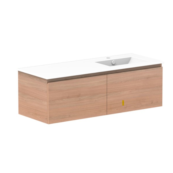 ADP Glacier Pro All Drawer Slim Vanity with Ceramic Top - Modern Bathroom Vanity with Storage for Small Spaces, Perfect for Apartments & Powder Rooms