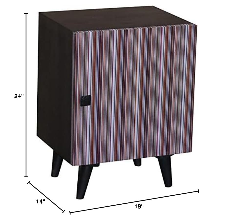 Progressive Furniture Nightstand - Modern Accent Table with Storage, Black & Multi Finish | Perfect for Bedroom, Living Room, or Office Use