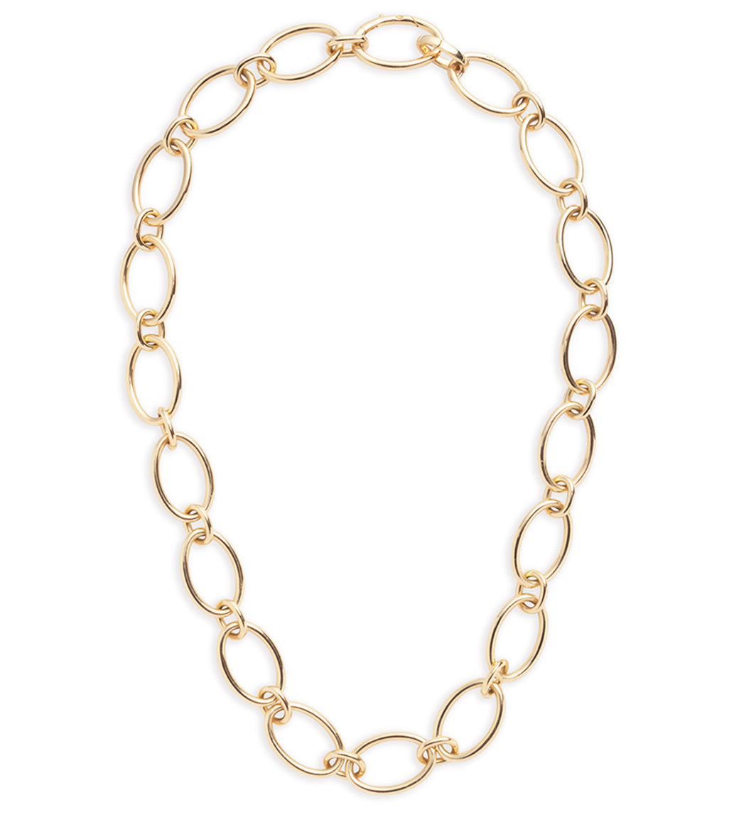 Stylish Oval Link Chain Necklace for Women - Trendy Gold & Silver Layering Necklace Jewelry Gift for Her - Perfect for Casual, Office & Date Night Outfits