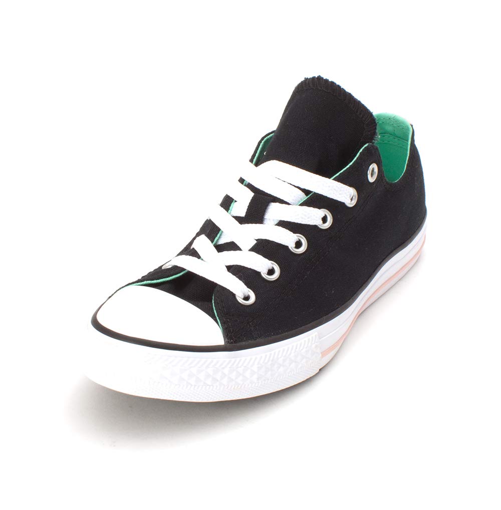 Converse Kids Chuck Taylor All Star Double Tongue Sneakers - Black/Vapor Pink/White High Top Shoes for Girls & Boys | School, Playground & Casual Wear