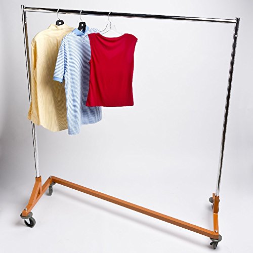 Heavy Duty Commercial Grade Z-Shaped Clothing Rack with Orange Base - 400 lbs Capacity for Retail Stores, Boutiques & Warehouse Organization