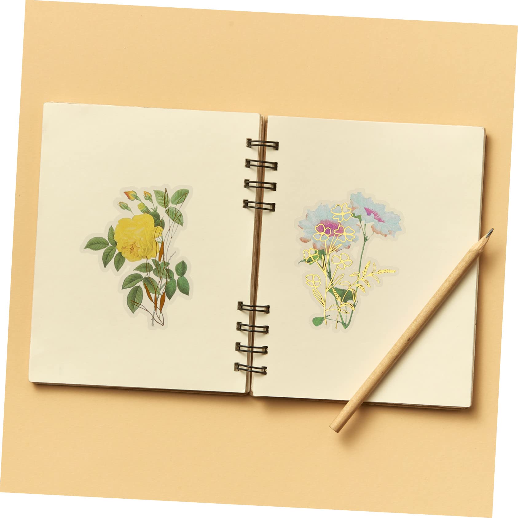 NUOBESTY 160pcs Floral Decorative Stickers - Waterproof Scrapbooking Stickers for Journal, Planner, Water Bottle - Perfect for DIY Crafts, Scrapbooking, and Personalizing Accessories