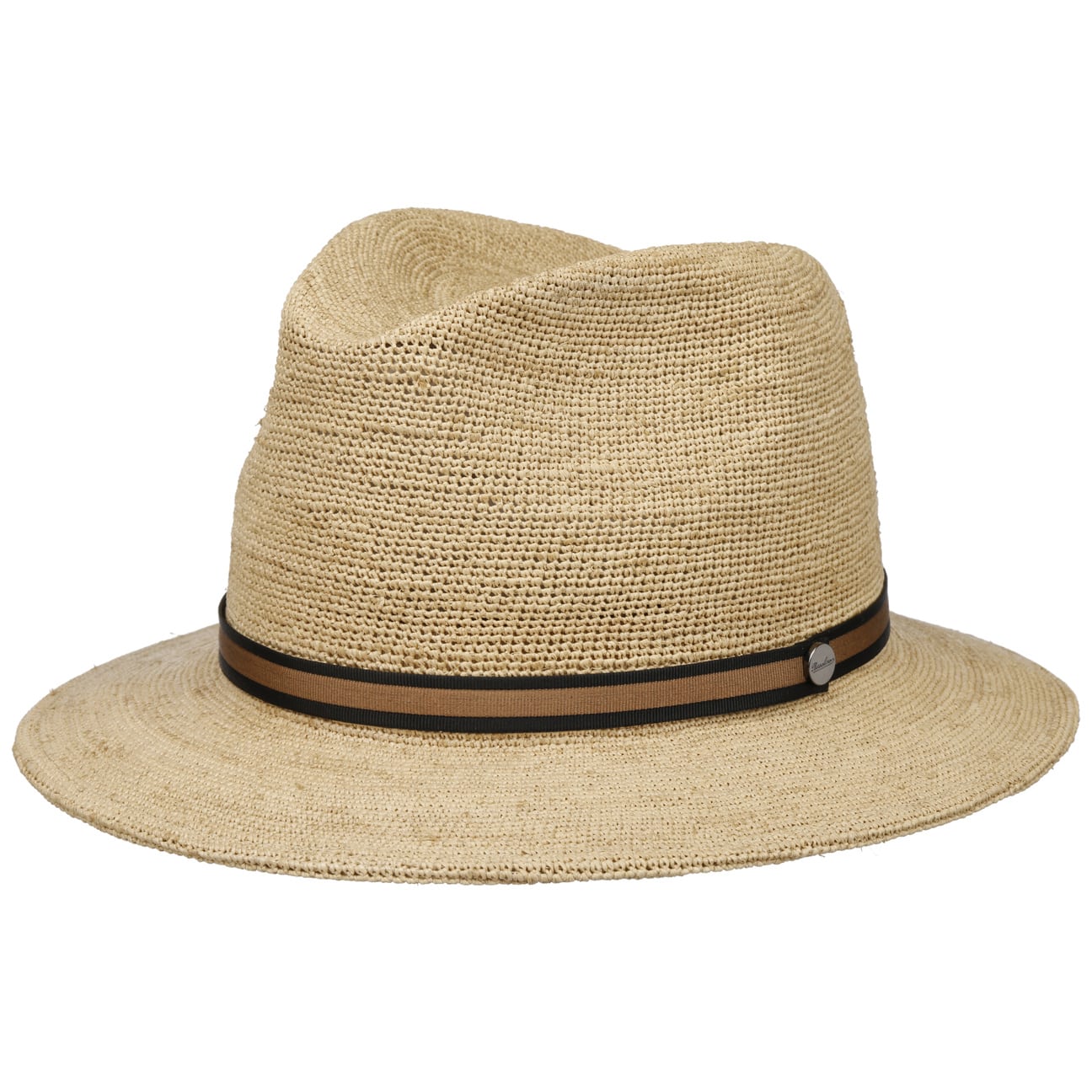 Borsalino Packable Crochet Straw Hat for Women - Lightweight Summer Beach Hat for Travel, Vacation & Outdoor Activities
