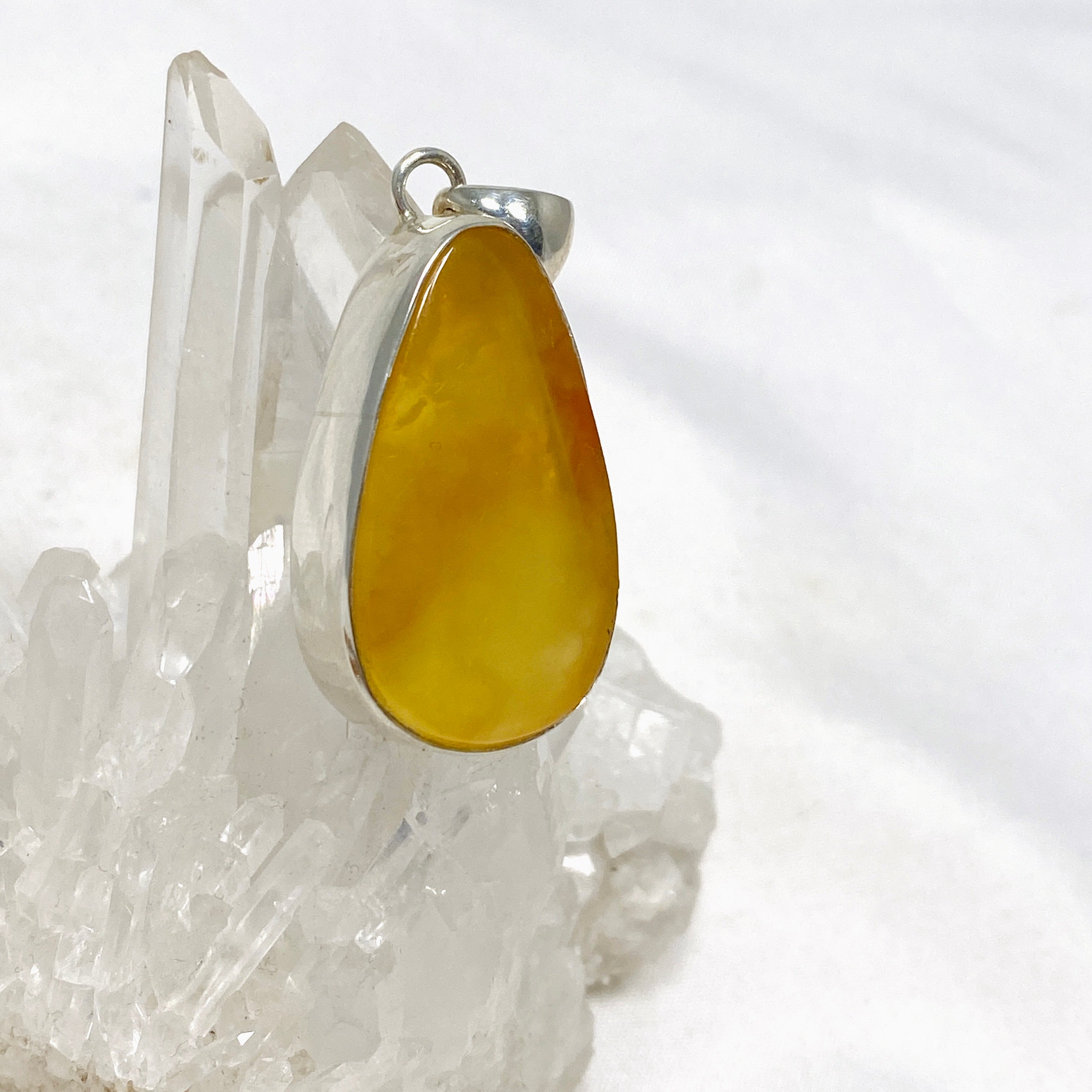 Natural Amber Teardrop Pendant Necklace - Genuine Baltic Amber Jewelry KPGJ4341 for Women, Gift for Her, Perfect for Everyday Wear & Special Occasions