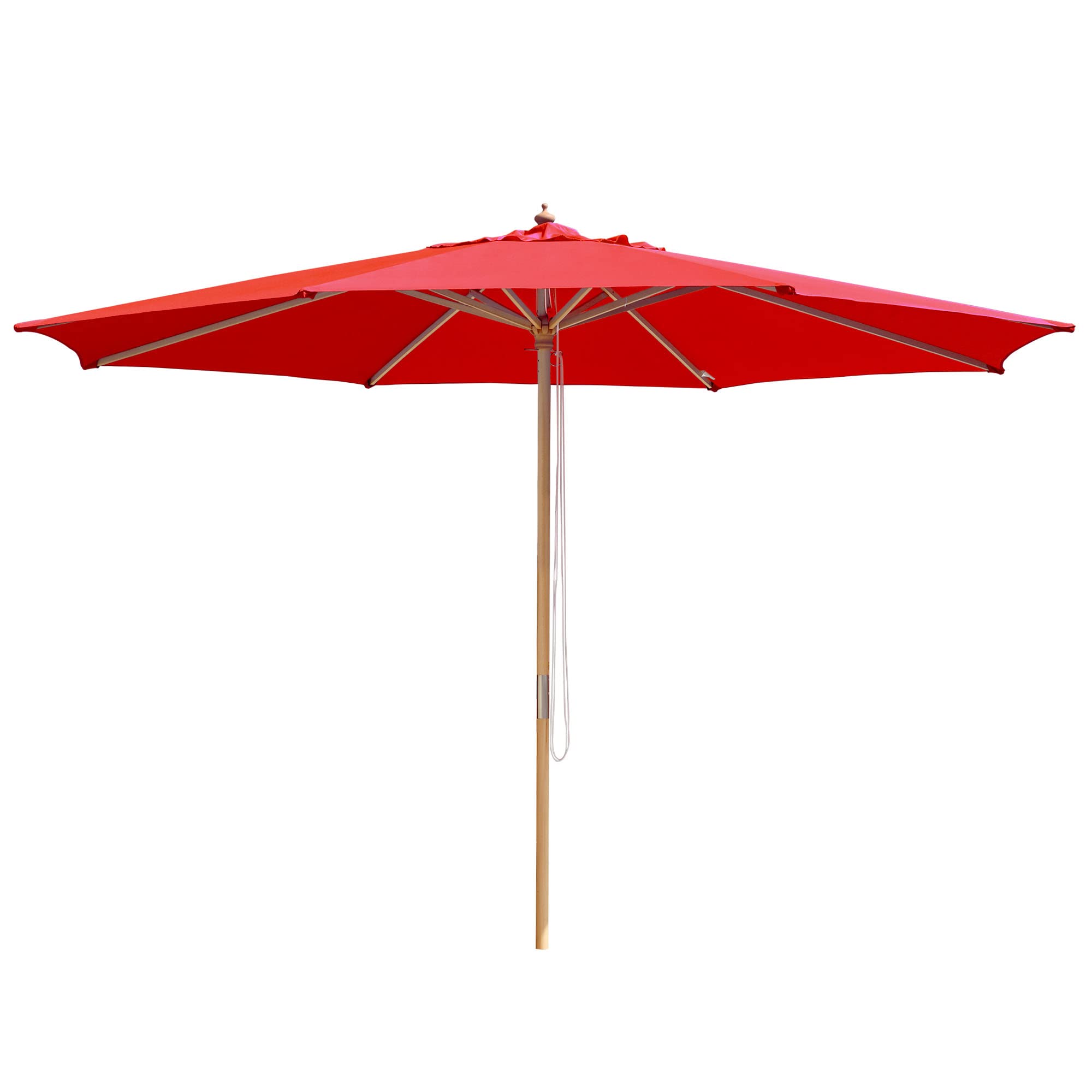 Yescom 13ft XL Outdoor Patio Umbrella with German Beech Wood Pole - Waterproof Sun Shade for Beach, Yard, Garden, Wedding, Cafe (Red) | Perfect for Outdoor Dining, Lounging, and Events