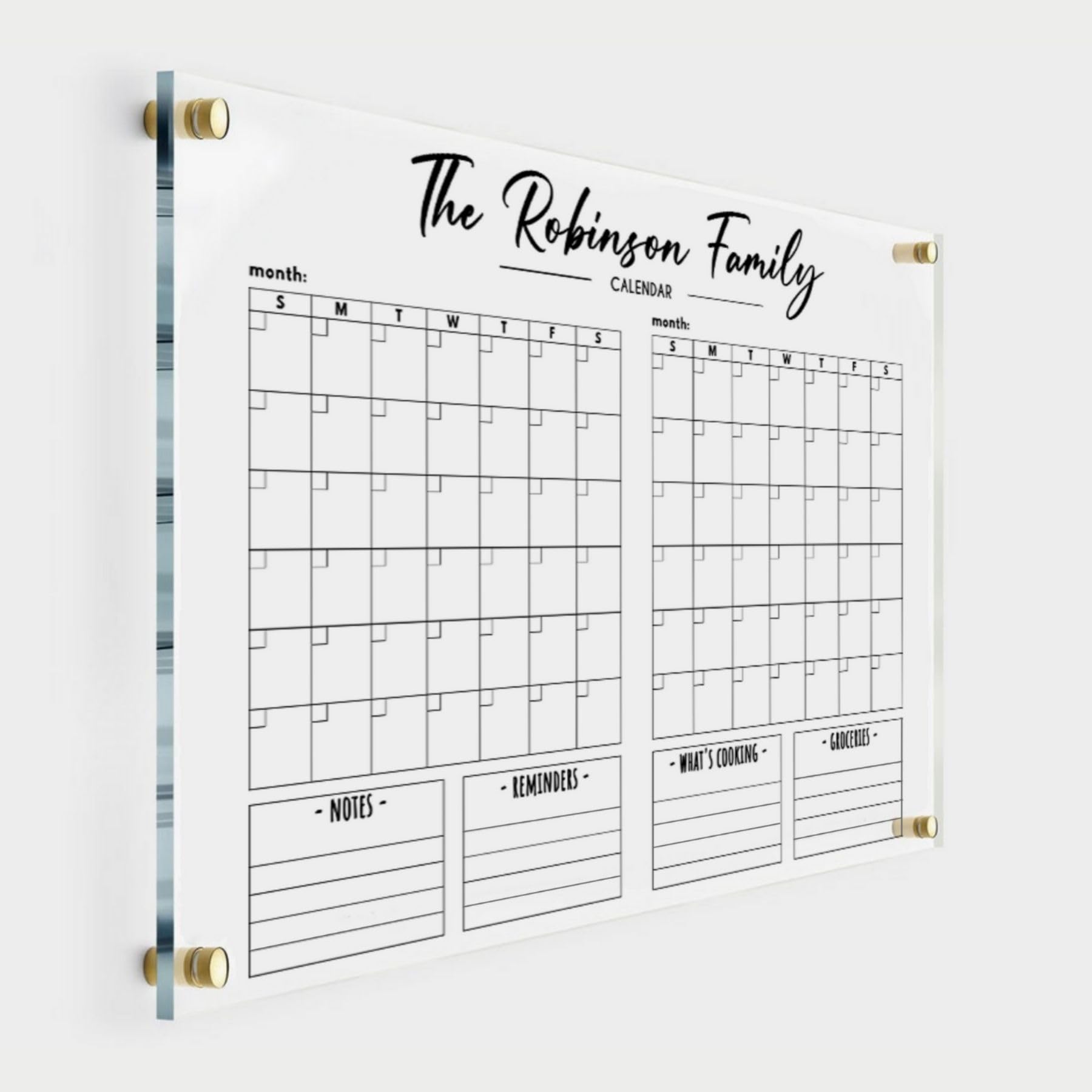 2025 Two Month Wall Calendar - Personalized Family Planner with Marker | Perfect for Home Office, School, or as a Housewarming Gift
