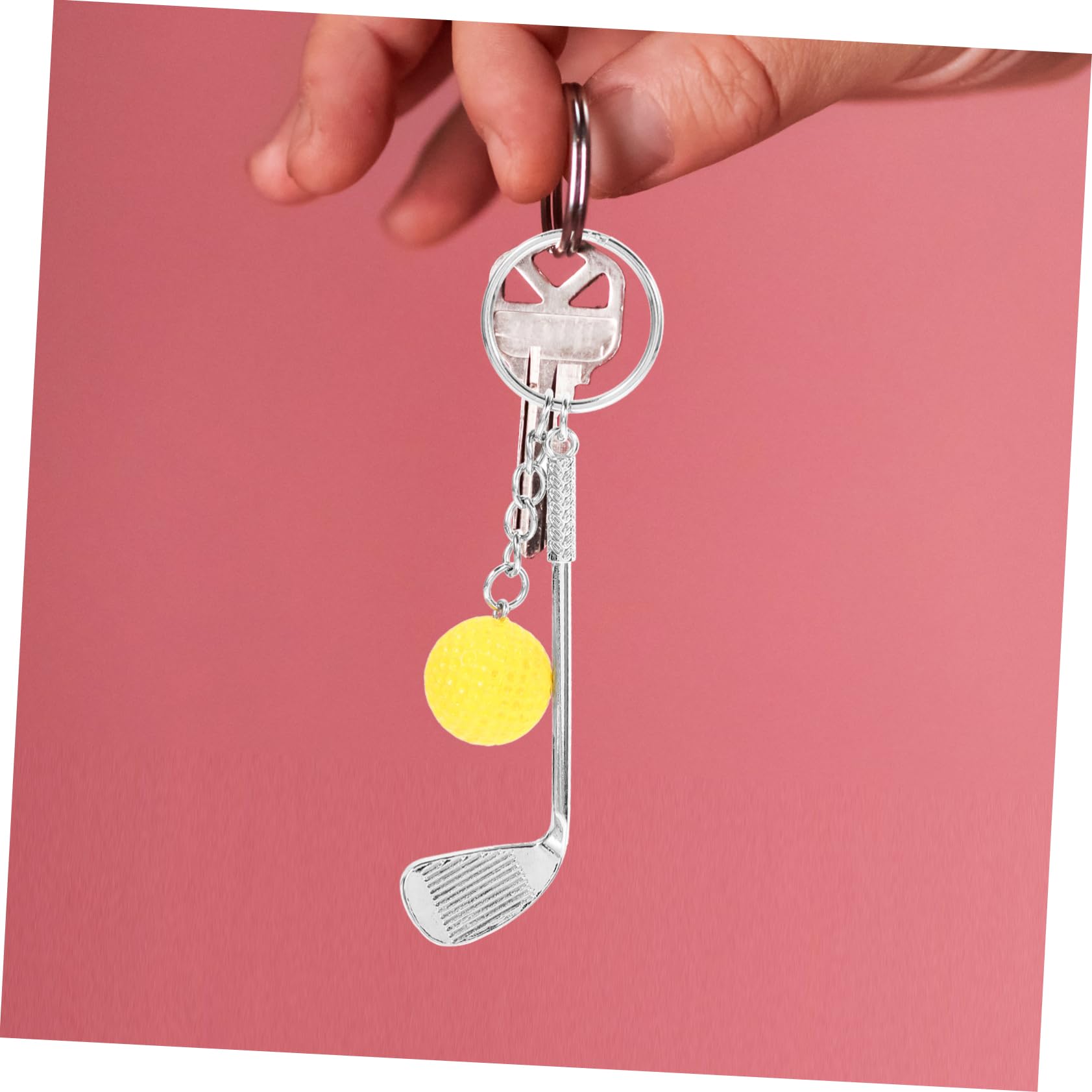 GOOHOCHY Sports Keychain - Metal Golf Ball Key Ring Clip, Fun Team Souvenir Accessory for Golf Lovers | Perfect for Golf Tournaments, Team Gifts & Sports Enthusiasts