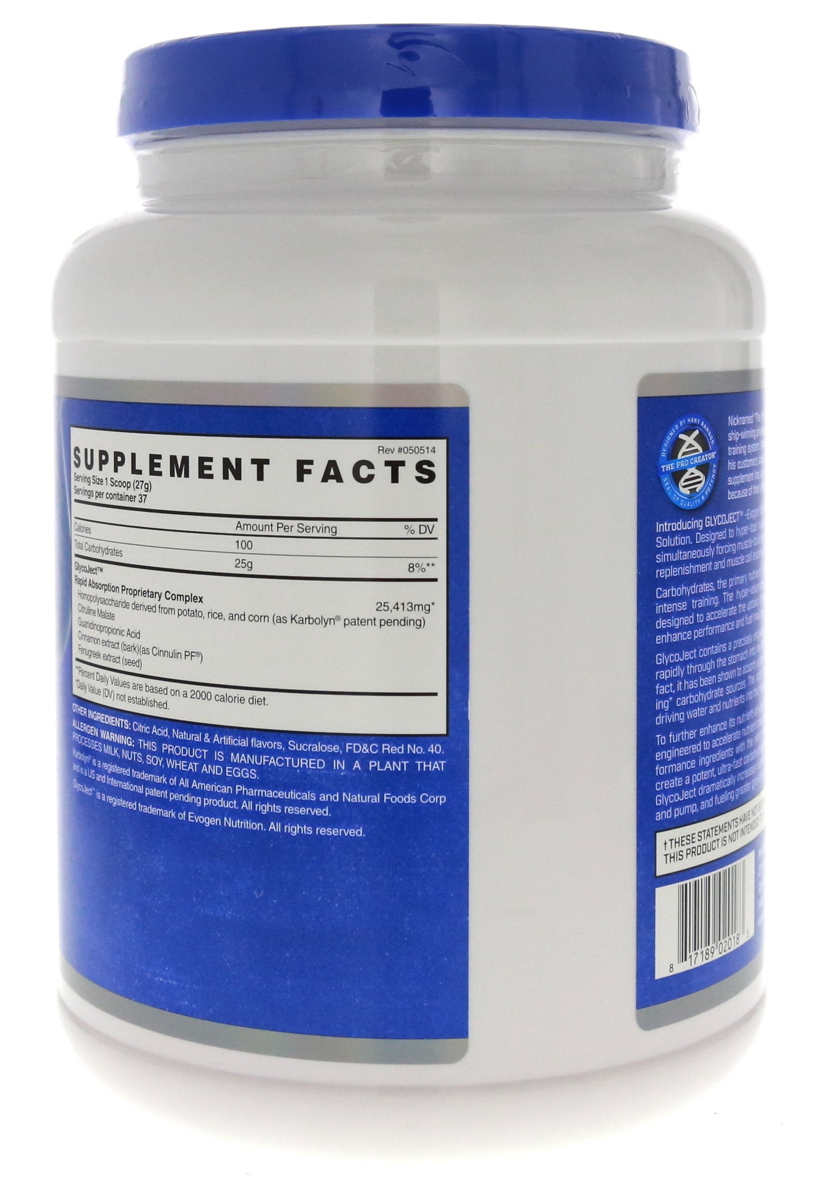Evogen GlycoJect - Premium Post-Workout Recovery Supplement, Cherry Flavor, 1000g | Supports Muscle Growth & Energy Replenishment | Ideal for Athletes & Fitness Enthusiasts