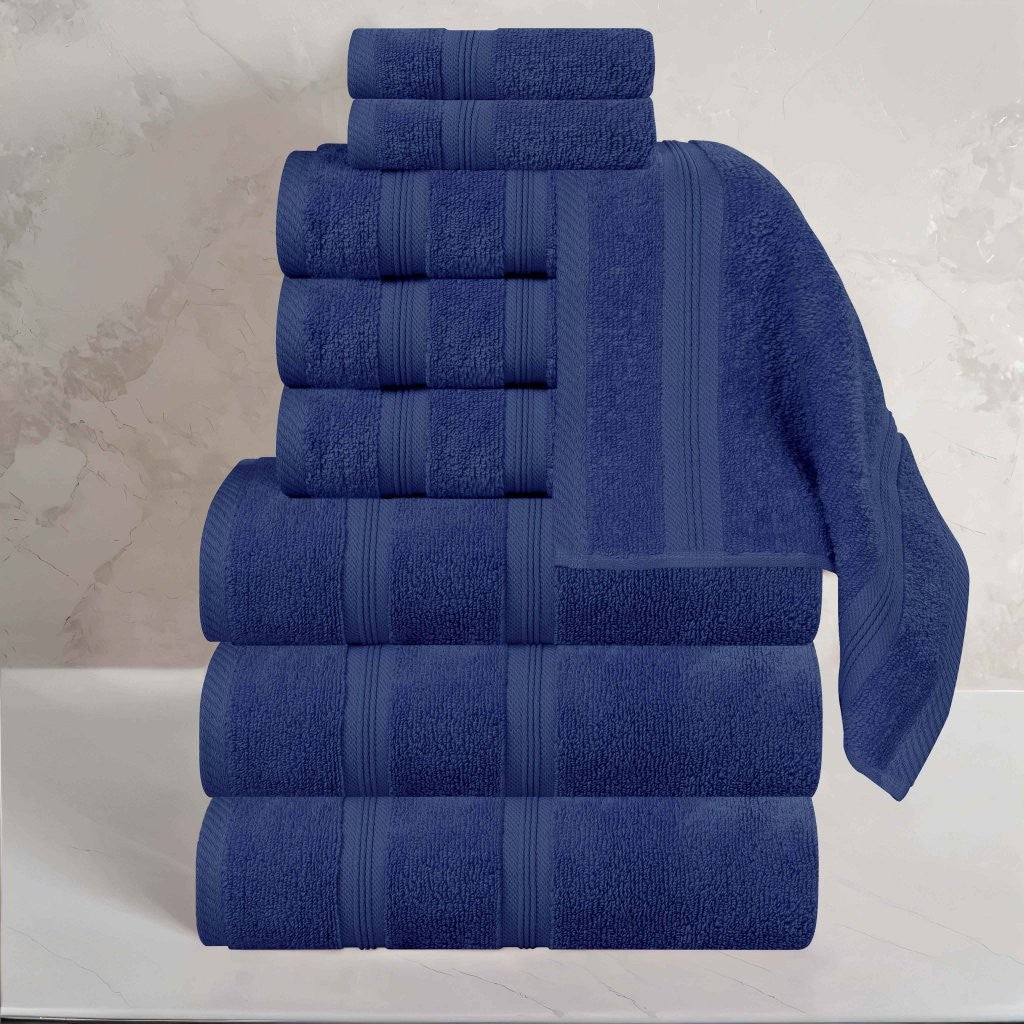 Premium Smart Dry Zero Twist Cotton 9-Piece Towel Set - Ultra Soft & Absorbent Bath Towels, Hand Towels & Washcloths for Spa, Bathroom & Luxury Home Use