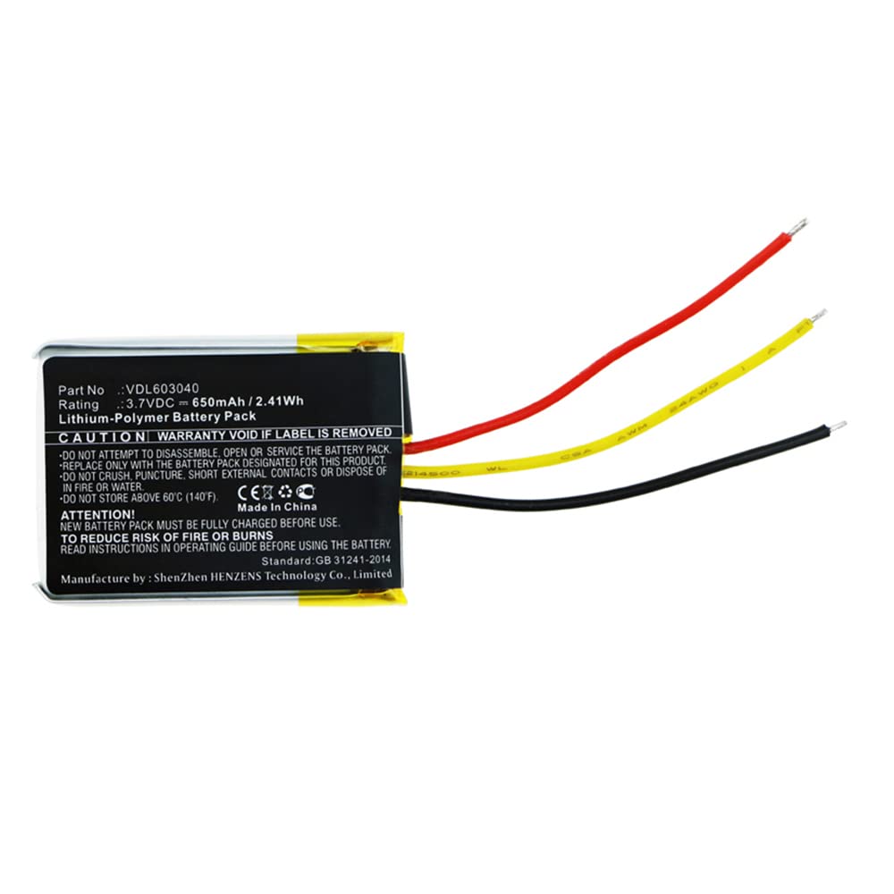 Synergy Digital Wireless Headset Replacement Battery - 3.7V 650mAh Li-Polymer Battery Compatible with VDL603040 Headset | Perfect for Office, Call Center & Remote Work
