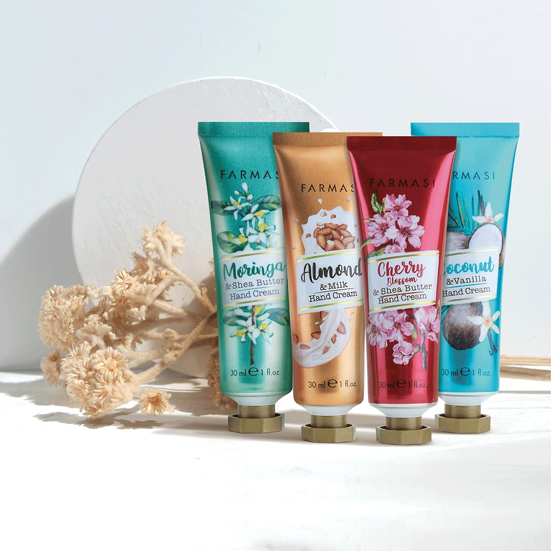 Farmasi Cherry Blossom & Shea Butter Hand Cream - 30ml/1 fl.oz. Moisturizing Hand Lotion for Dry Skin - Perfect for Office, Travel & Daily Hydration