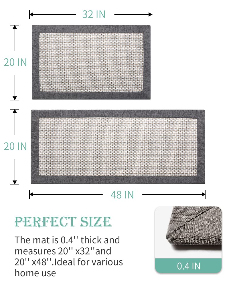 **AMOAMI Non-Slip Washable Kitchen Rugs Set – Absorbent Anti-Fatigue Floor Mats for Sink & Counter Areas (2-Pack, 20
