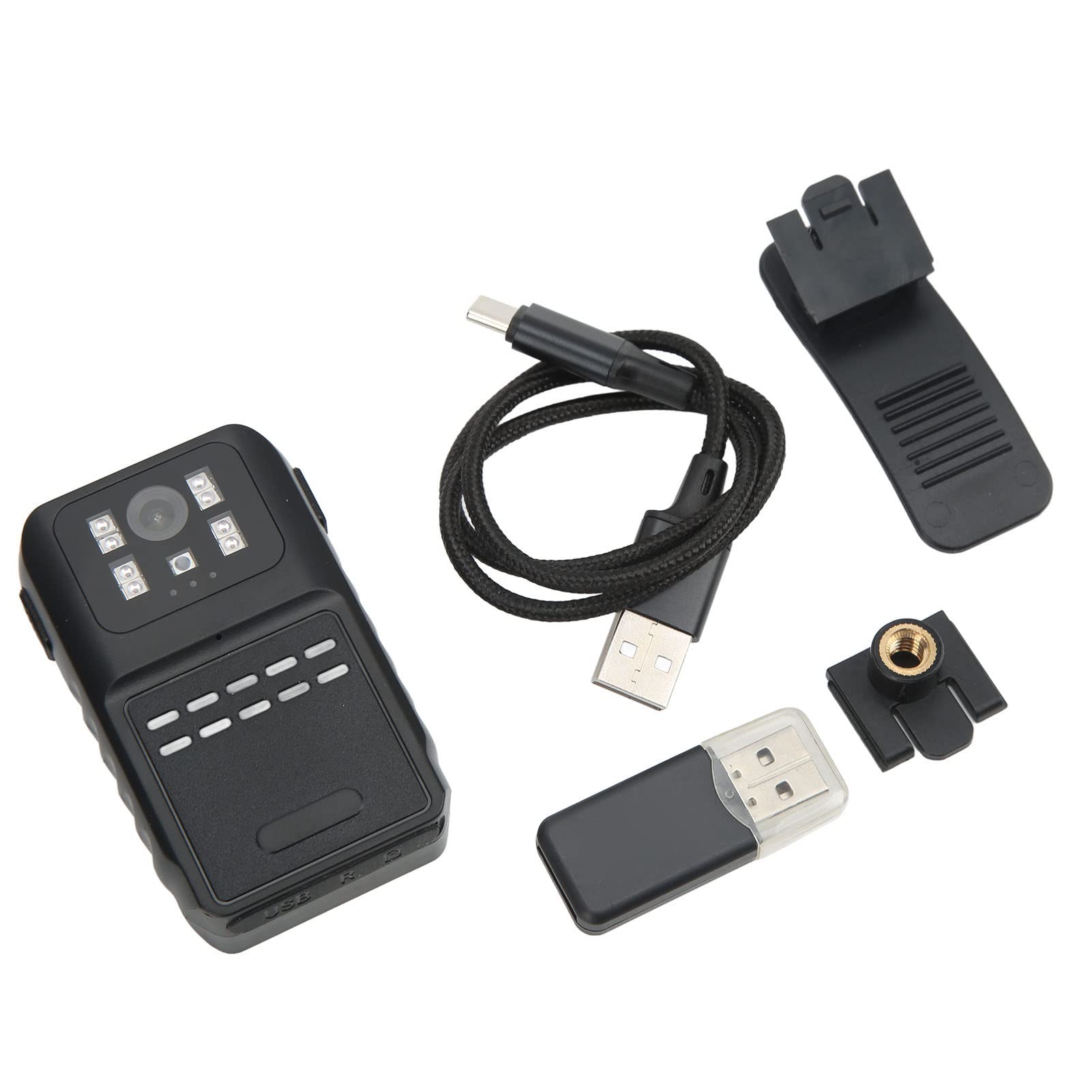 1080P Body Worn Camera with Loop Recording - Portable Wearable Action Camera for Outdoor Cycling, Sports, Security & Police Surveillance
