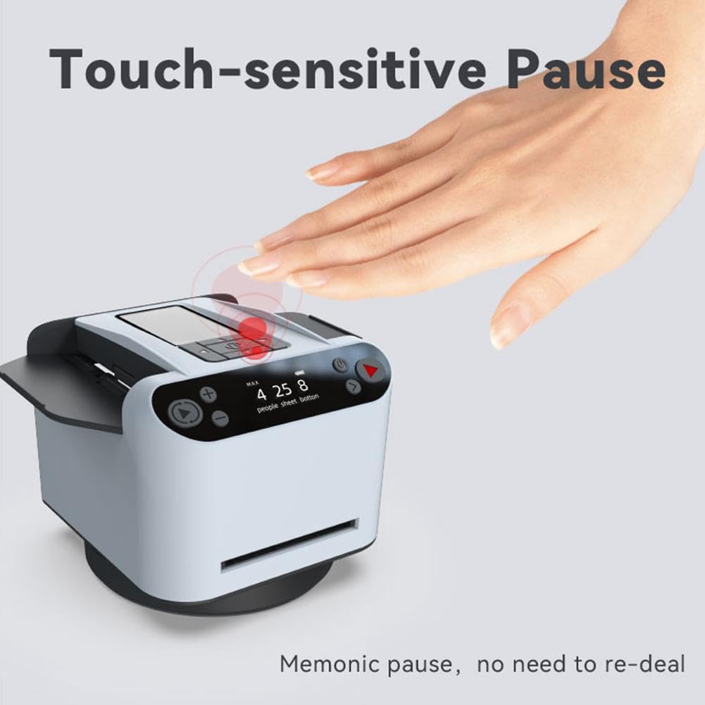 2 in 1 Automatic Card Dealer and Shuffler Machine - 360° Rotating Poker Card Dispenser with 4 Wireless Buttons, Rechargeable Battery for Blackjack, Texas Hold'em, Casino Night & Family Game Nights - Perfect for Poker Parties, Casino Events and Home Entertainment
