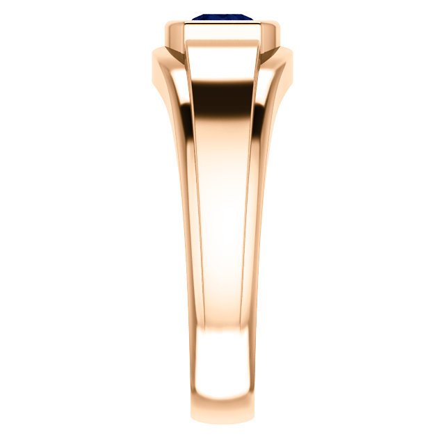 14K Gold Men's Sapphire and Diamond Ring - 0.60ct Sapphire & 0.09ctw Diamonds - Elegant Wedding Band, Anniversary Gift for Him, Engagement Ring for Men