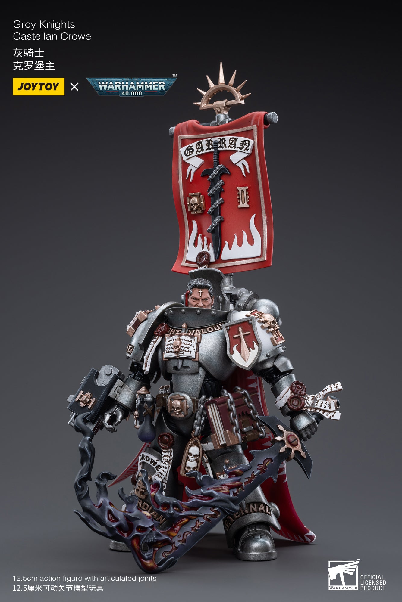 Pre Order JOYTOY 1/18 Scale Warhammer 40K Grey Knights Castellan Crowe Action Figure - Collectible Model for Warhammer Fans & Tabletop Gaming Enthusiasts